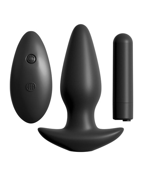 Remote Control Silicone Anal Plug 4 Inch - Black - Anal Fantasy Collection - Perfect for Couples Play & BDSM Exploration