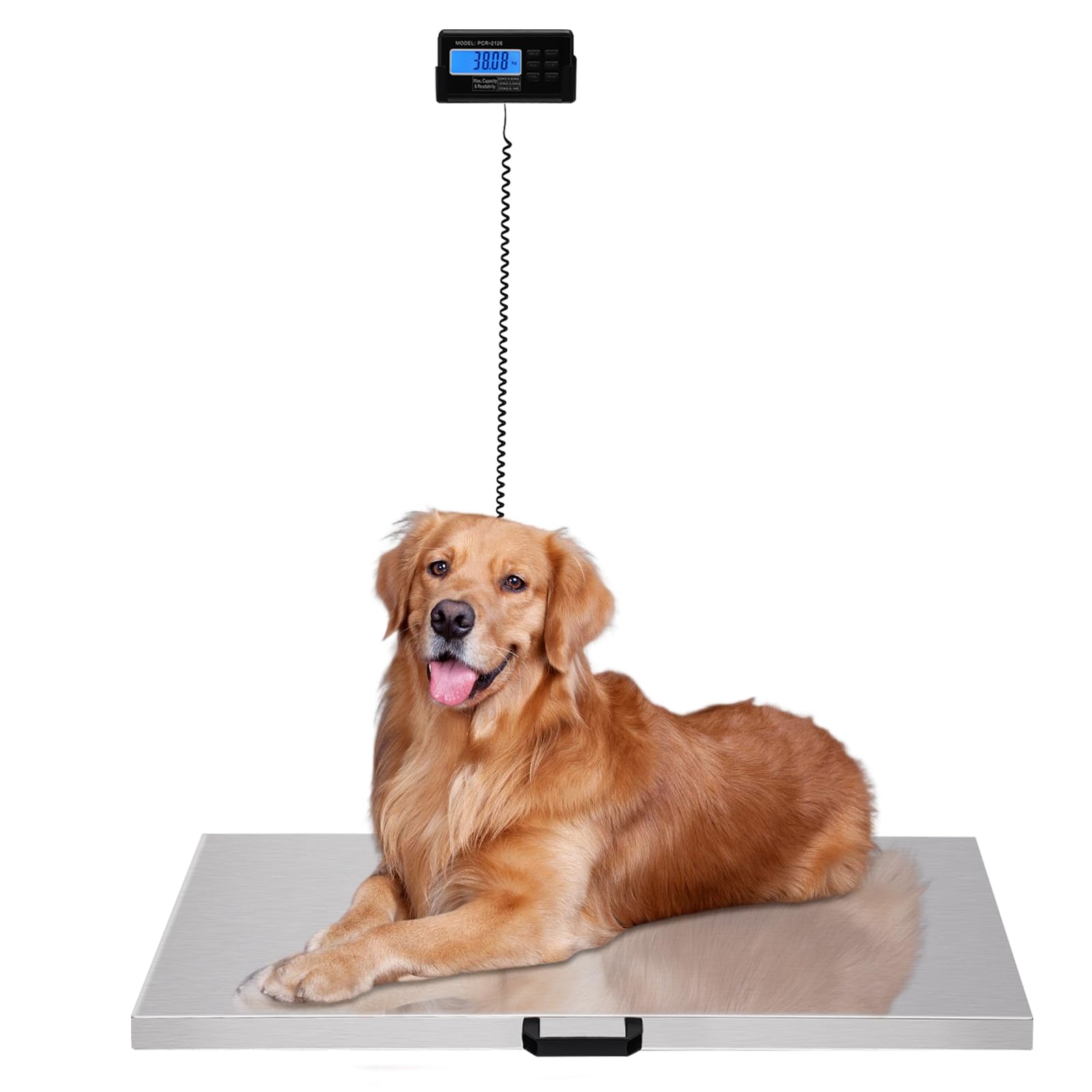 **Digital Pet Scale - Heavy Duty 200kg/440lb Stainless Steel Platform (41x21 Inch) for Dogs, Pigs, Livestock & Postal Shipping - Accurate Industrial Floor Scale for Veterinary, Farm & Warehouse Use**