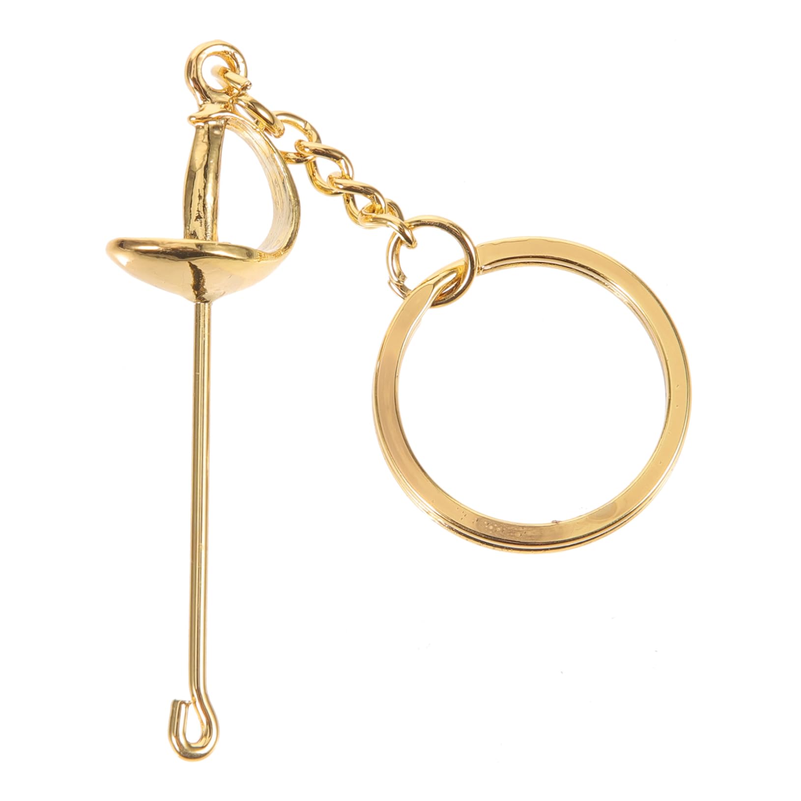 Outanaya 4-Piece Metal Sports Keychain Set - Gold Fencing & Athletic Key Rings - Perfect for Athletes, Coaches & Sports Enthusiasts - Ideal for Gifts, Gym Bags & Car Keys