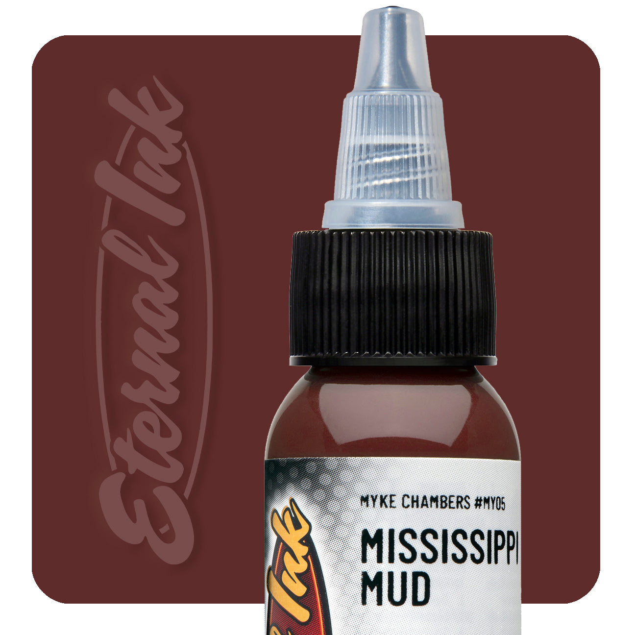 Eternal Myke Chambers Mississippi Mud Ink - Premium Tattoo Ink for Professional Artists - Perfect for Black and Grey Tattoos, Fine Line Work, and Realistic Shading
