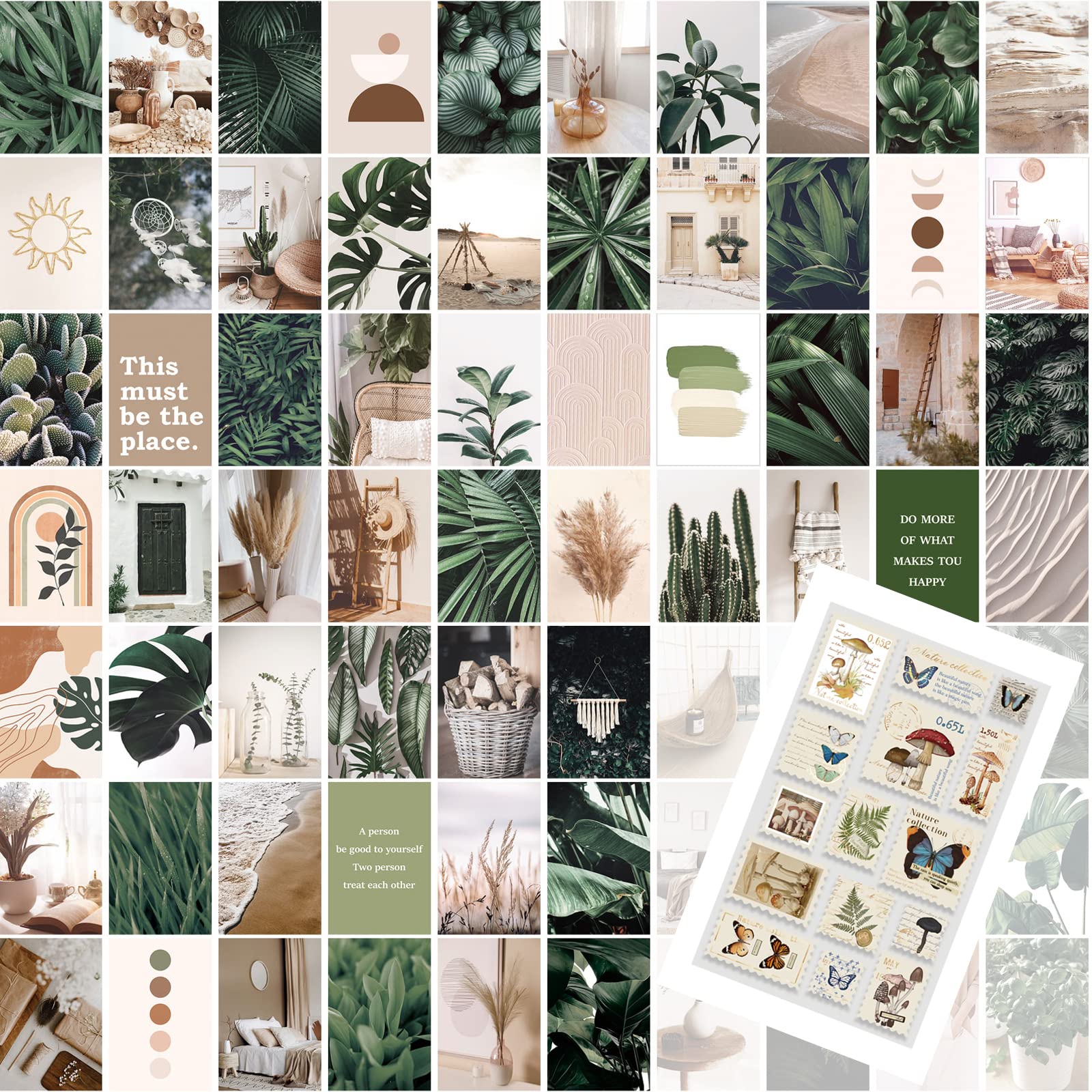 Vintage Aesthetic Wall Collage Kit - 70 Pcs 4x6 Inch Room Decor Posters for Teens, Boys & Girls - Perfect for Bedroom, Dorm, Office & DIY Photo Displays