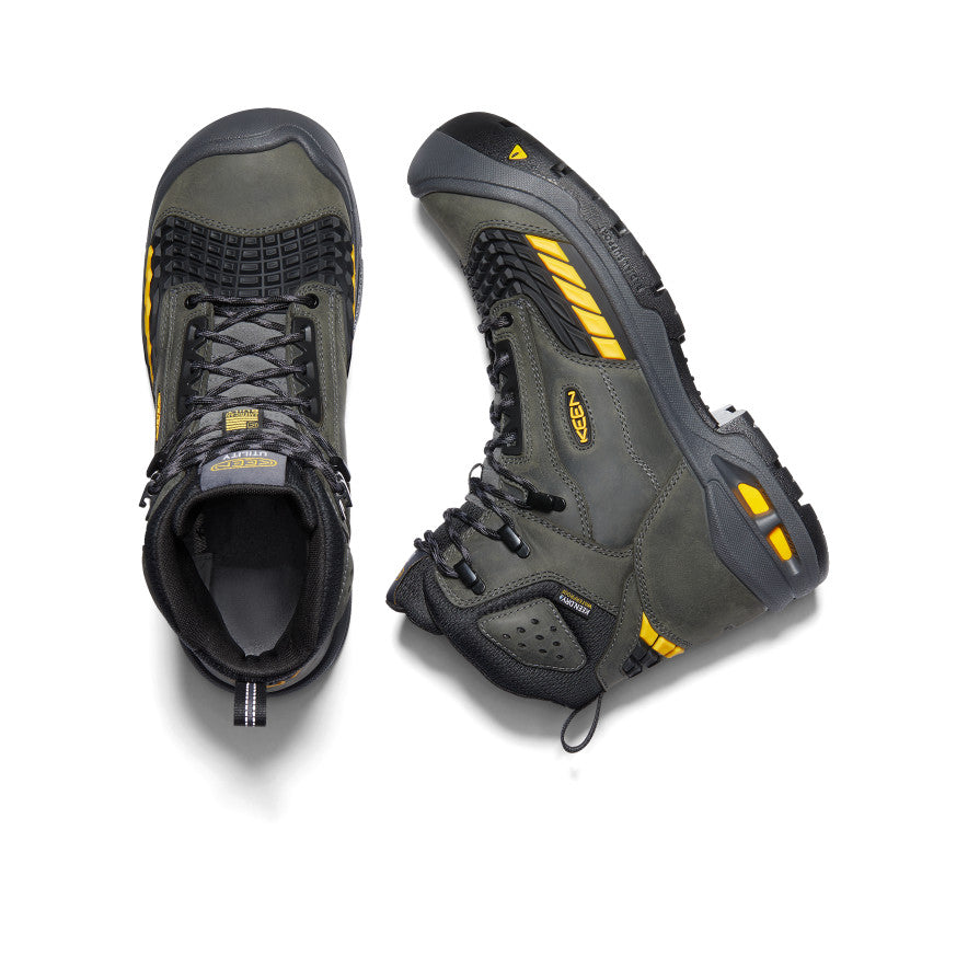 Men's Troy 6 Waterproof Work Boots with Carbon Toe - Steel Toe Safety Shoes for Construction & Outdoor Work | Magnet/Black Color | Ideal for Heavy Duty Jobs, Hiking & Winter Wear