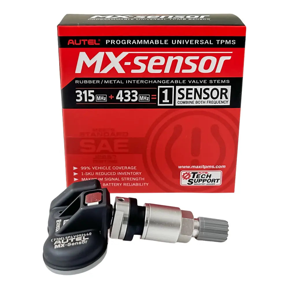 Autel MX Sensor Programmable TPMS Sensor - Aluminum Valve Stem (1 Pack) for Car, Truck & SUV Tire Pressure Monitoring System - Easy DIY Installation & Reliable Performance