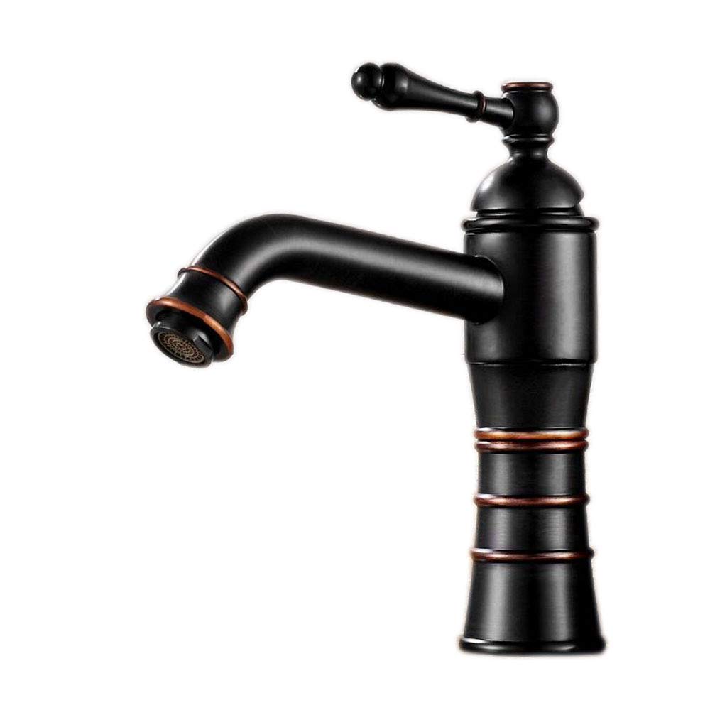 Jcnfa Antique European Retro Single Hole Bathroom Faucet - All Copper Black Washbasin Faucet (2 Color Options) | Perfect for Vintage Style Bathrooms & Powder Rooms