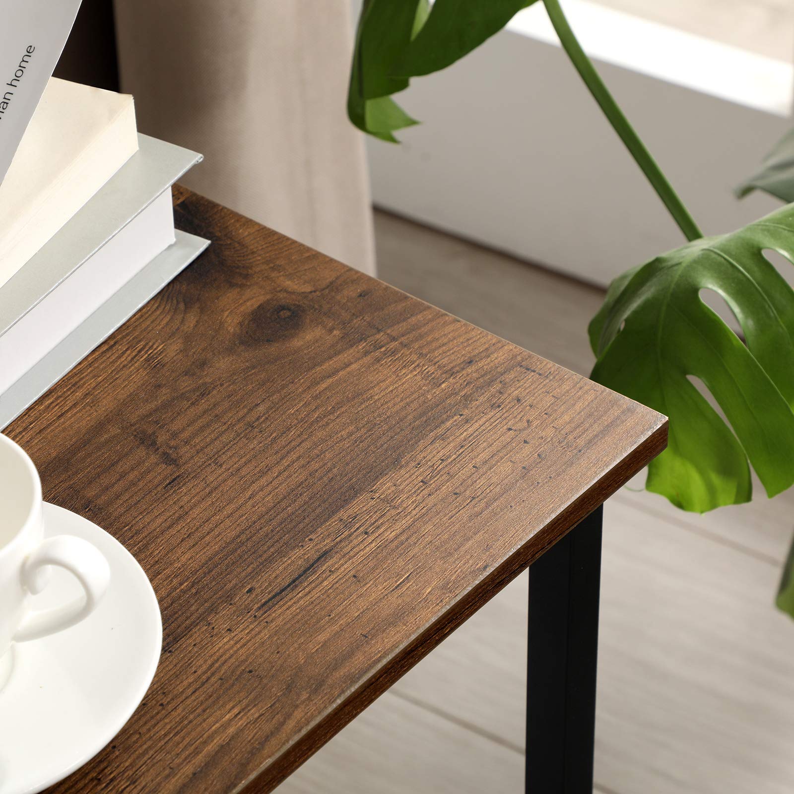 VASAGLE 2-Pack 3-Tier End Tables with Steel Frame - Nightstands & Side Tables for Living Room & Bedroom - Easy Assembly Small Space Furniture in Chestnut Brown - Perfect for Apartment, Dorm, or Office Use