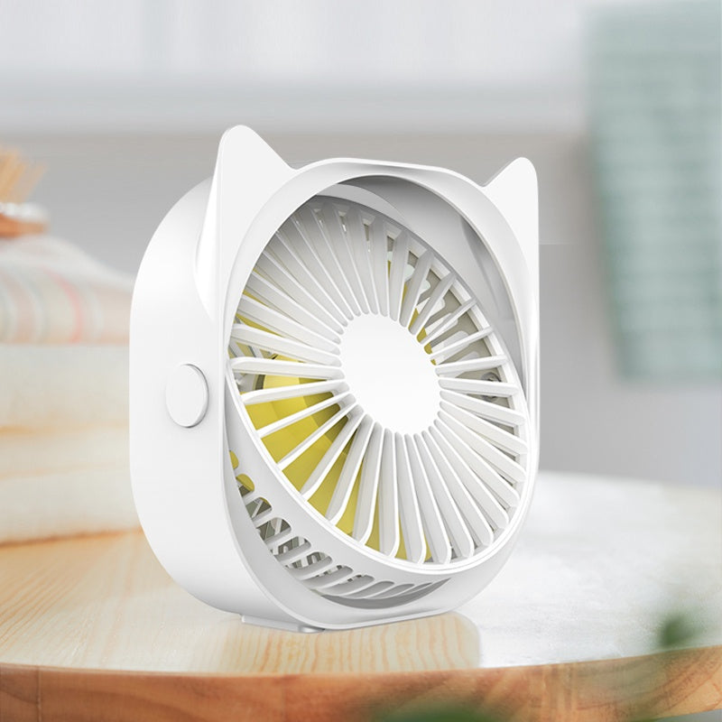 USB Desk Fan - Small, Quiet Personal Table Fan with 3 Speed Settings, Adjustable & Rotatable for Bedroom, Office, or Sleeping | Portable Mini Fan for Home, Travel & Workspace