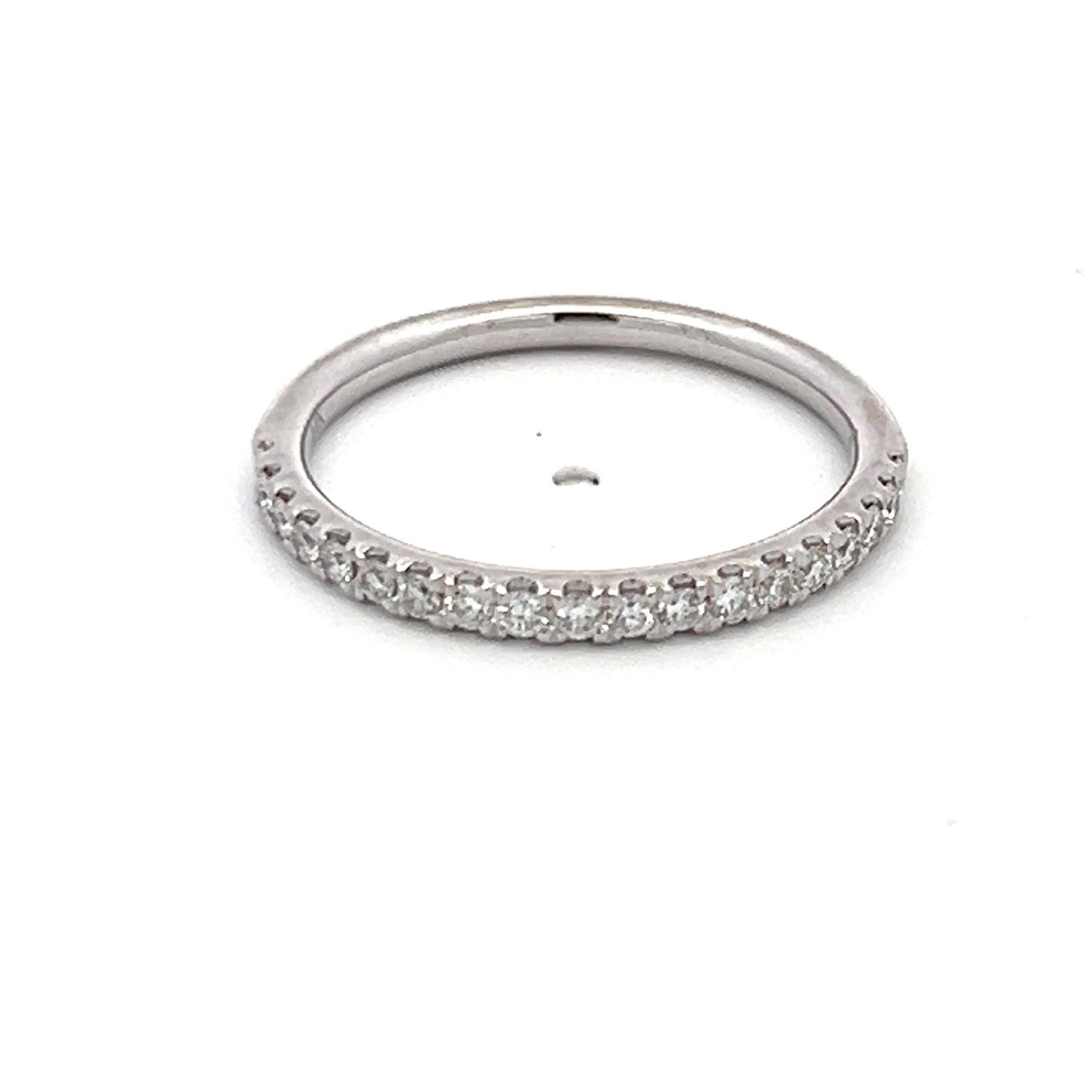 0.38 Carat Round Brilliant G SI1 Diamond 14K White Gold Half Eternity Wedding Band Ring for Women - Perfect for Anniversary, Engagement, or Bridal Jewelry Gift