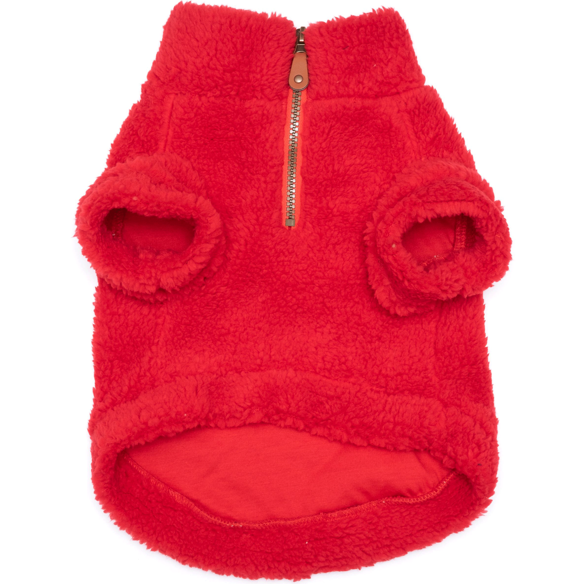 Premium Red Fleece Dog Pullover - Cozy & Warm Winter Sweater for Small to Large Dogs - Perfect for Outdoor Walks, Cold Weather & Stylish Pet Fashion