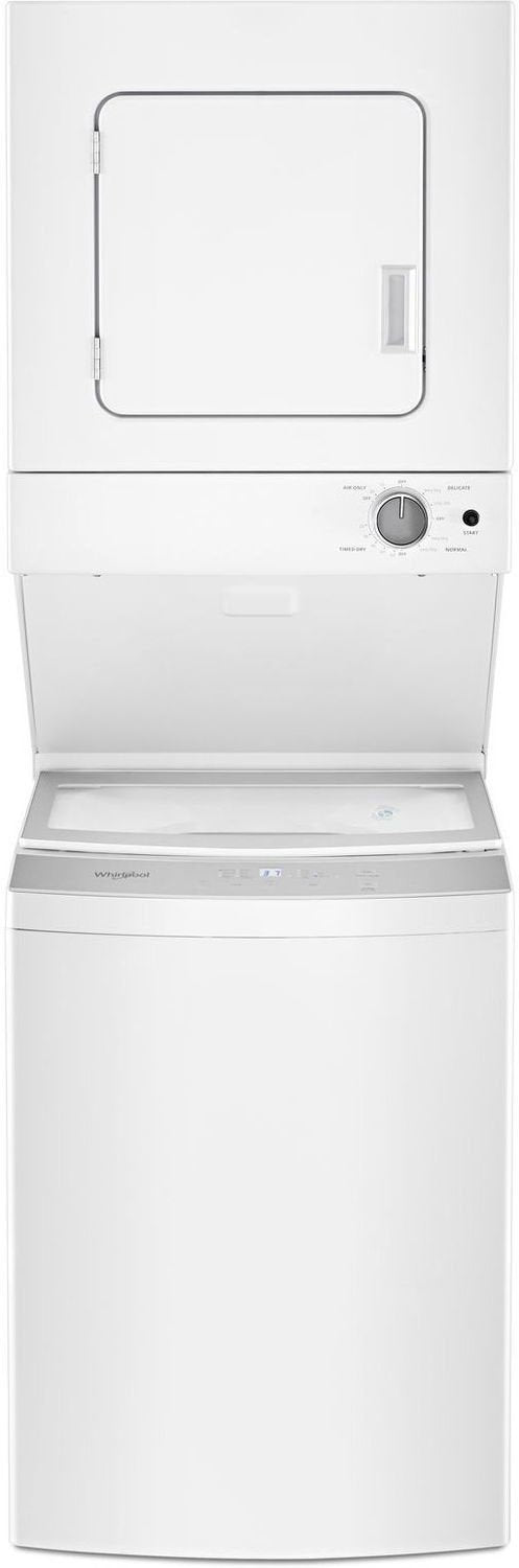 Whirlpool YWET4024HW White Electric Laundry Center - 27 Inch Washer & Dryer Combo for Small Spaces, Apartments & RVs - Energy Efficient Front Load Laundry Machine with Multiple Wash Cycles