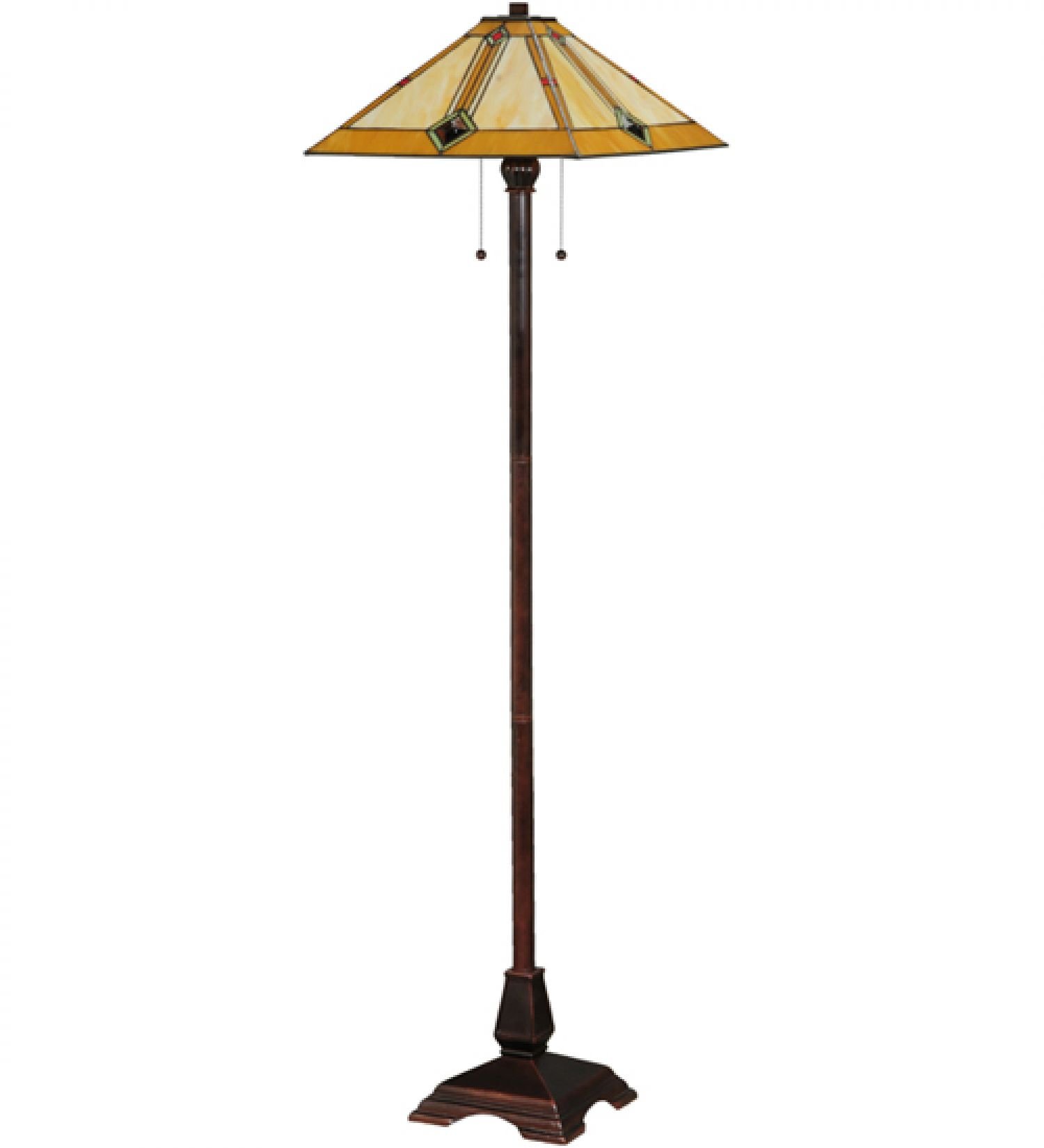 StarSun Depot 62 Inch Height Diamond Pattern Mission Style Floor Lamp with Dry Finish - Perfect for Living Room, Bedroom, or Office Lighting