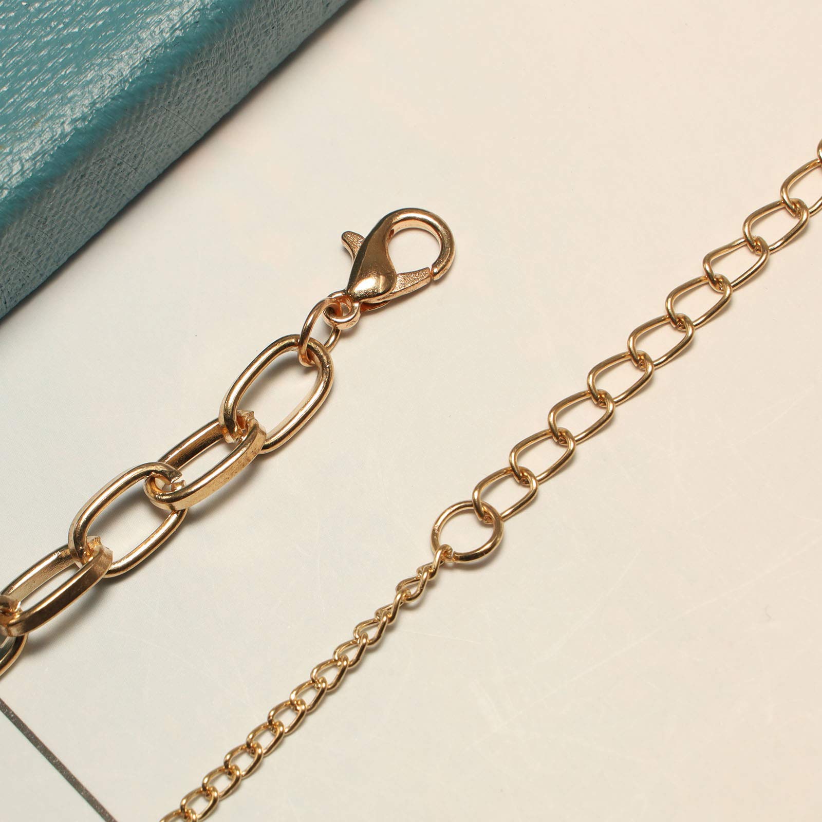 YienDoo Simple Cross Necklace - Asymmetric Gold Cross Pendant with Paperclip Chain, Trendy Women's Fashion Jewelry for Everyday Wear & Gift Giving