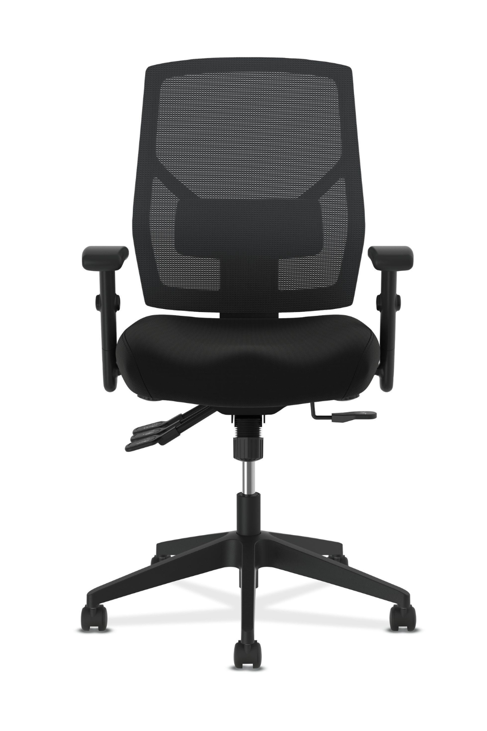 HON Crio High Back Black Mesh and Leather Ergonomic Office Chair with Adjustable Arms & Lumbar Support - Perfect for Home Office, Gaming & Workspaces