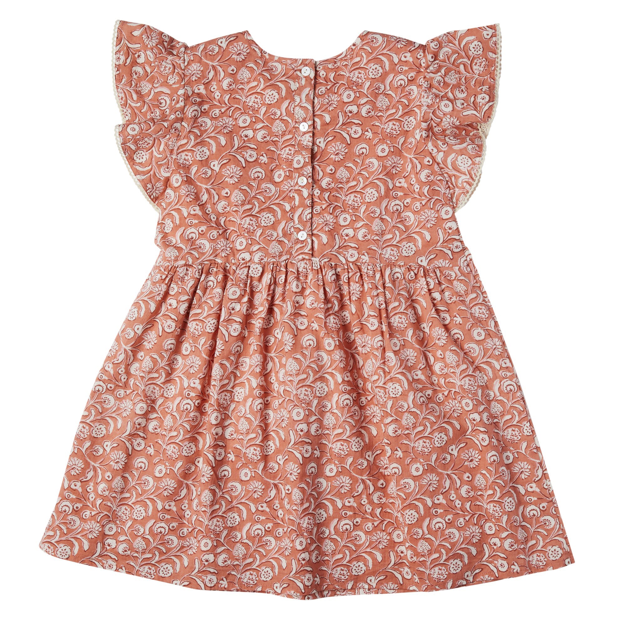 Bonheur du Jour Paris Amicia Girl Dress Coral - Elegant Floral Summer Dress for Girls, Perfect for Parties, Weddings & Special Occasions