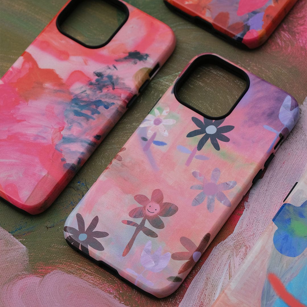 Premium Lazy Daisy Floral Phone Case - Shockproof & Slim Design for iPhone 15/14/13/12/Pro/Max - Perfect for Everyday Use, Travel & Outdoor Activities