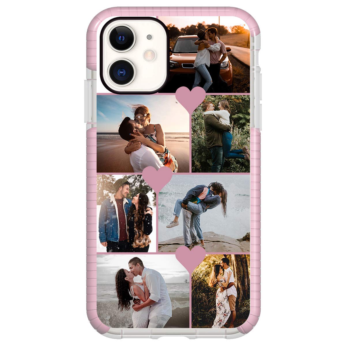 Custom iPhone 12 Pro Max Phone Case - Personalized Multi-Photo Collage Design, Impact Protective Pink Case for Birthday, Christmas & Valentine's Gifts for Her and Him | Perfect for Everyday Use, Travel & Special Occasions