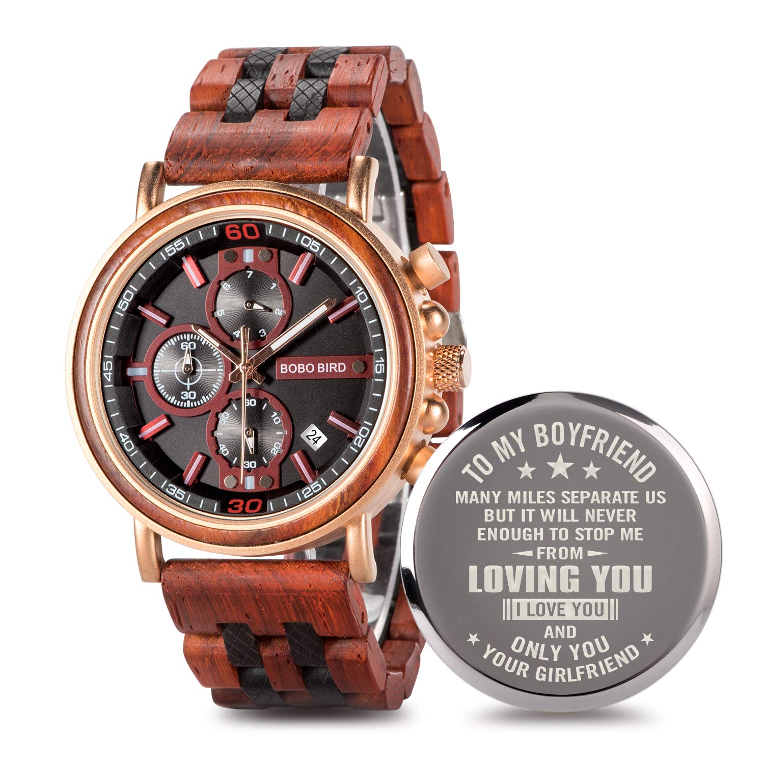 Personalized Engraved Wooden Watch for Men - Custom Name & Date Wooden Wristwatch for Boyfriend, Fiancé, Husband, Dad, Son - Unique Gift for Birthday, Anniversary, Christmas - Perfect for Casual Wear, Outdoor Activities & Special Occasions