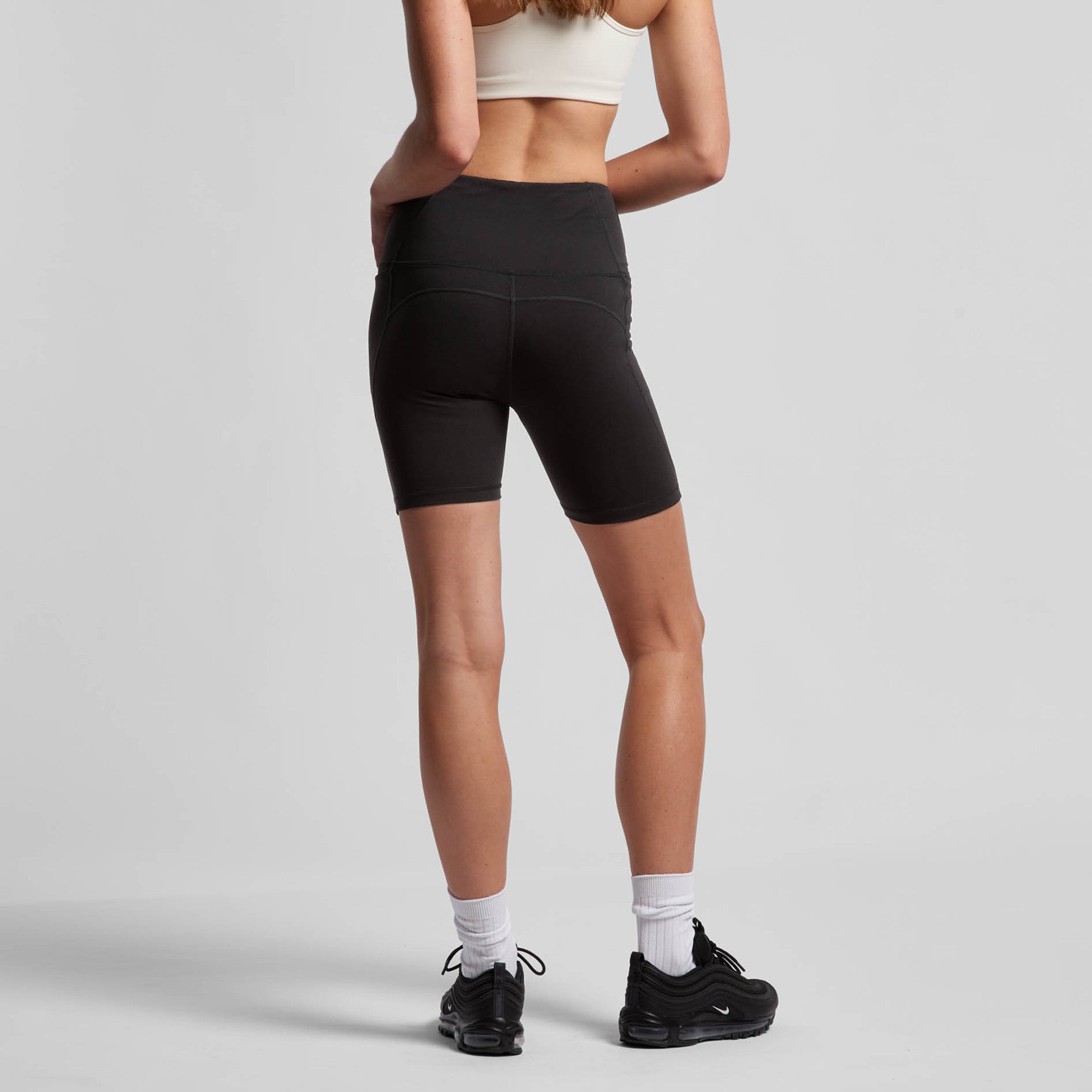 AS Colour Active Bike Shorts for Women & Men - High Waist Cycling Shorts, Breathable & Stretchable Workout Shorts for Running, Gym, Yoga - Black