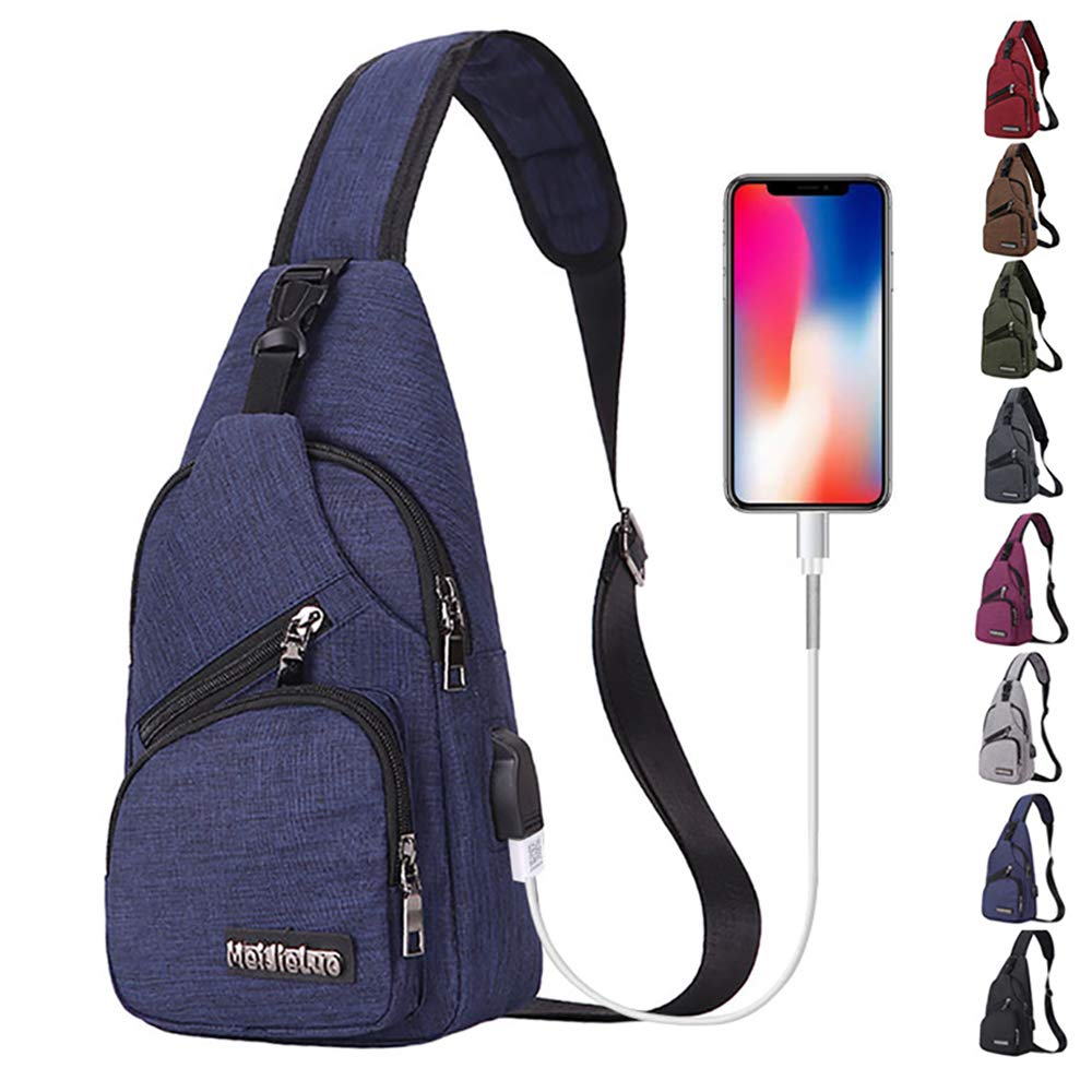 Lightweight Travel Gym Bike Sling Bag with USB Charging Port - Waterproof Shoulder Backpack for Cycling, Workout & Daily Use