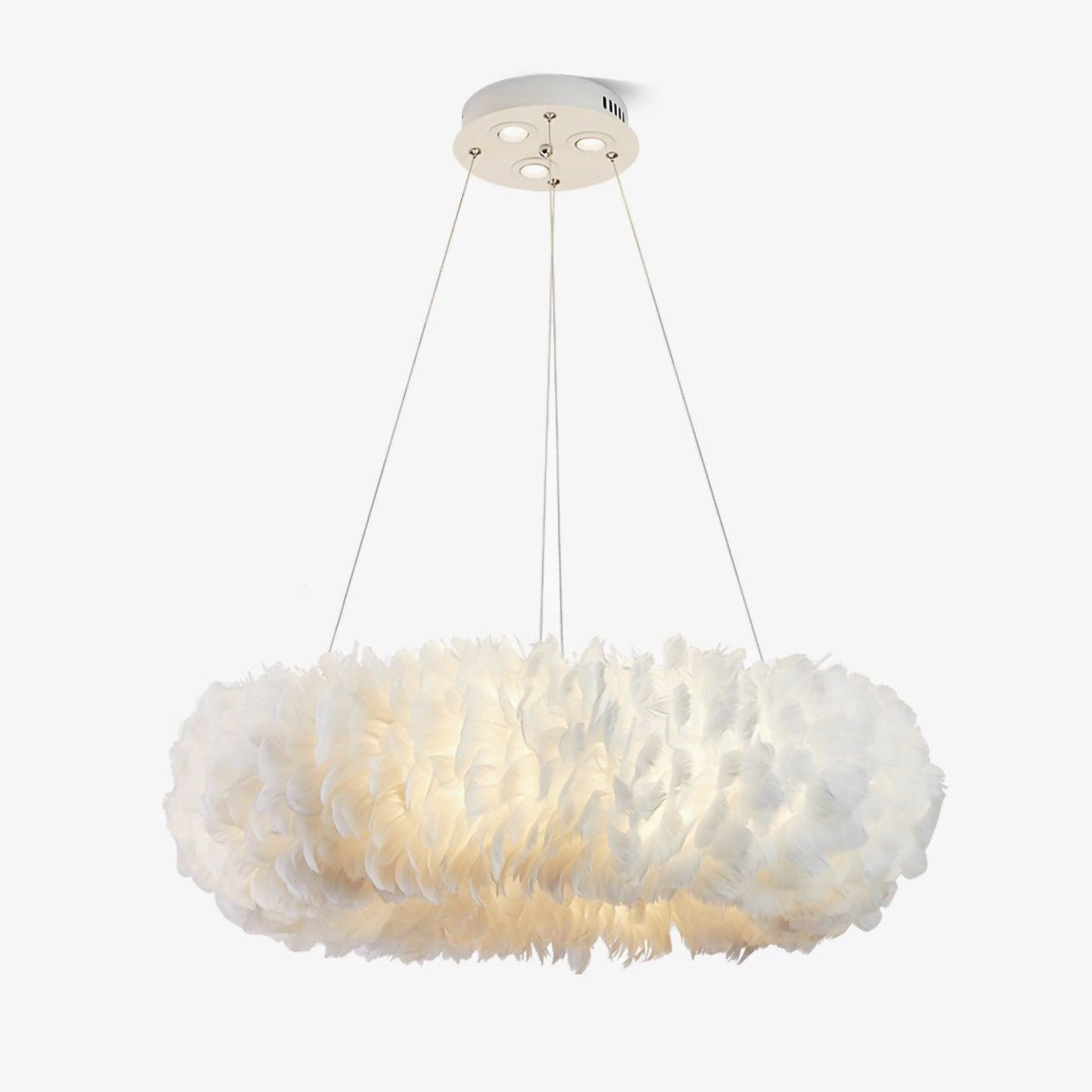 Handmade Goose Feather Pendant Light - Elegant Boho Chandelier for Living Room, Bedroom & Dining Room Decor