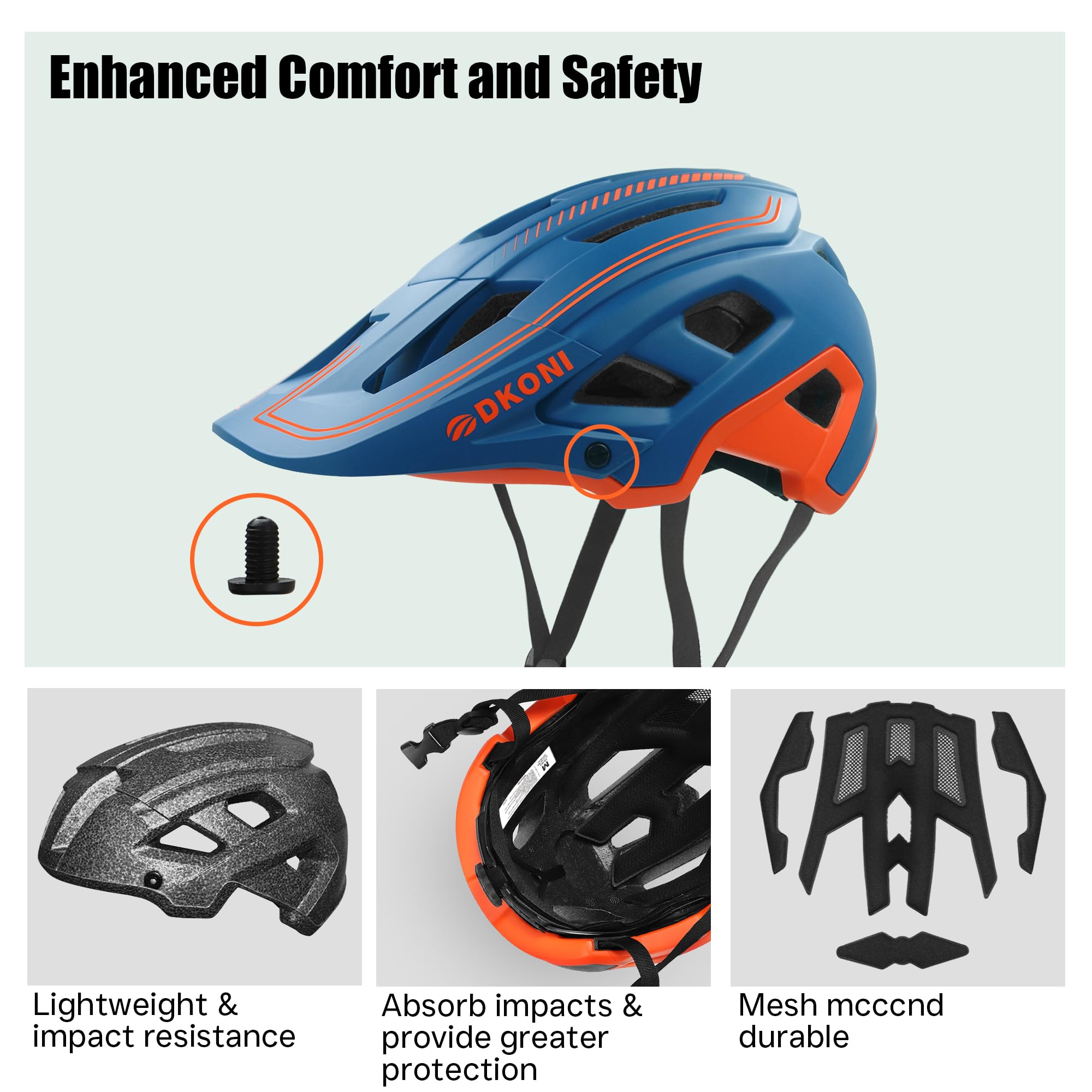 Mountain Bike Helmet for Adults - Certified MTB Cycling Helmet with Visor for Men & Women | Perfect for Trail Riding, Commuting & Outdoor Adventures
