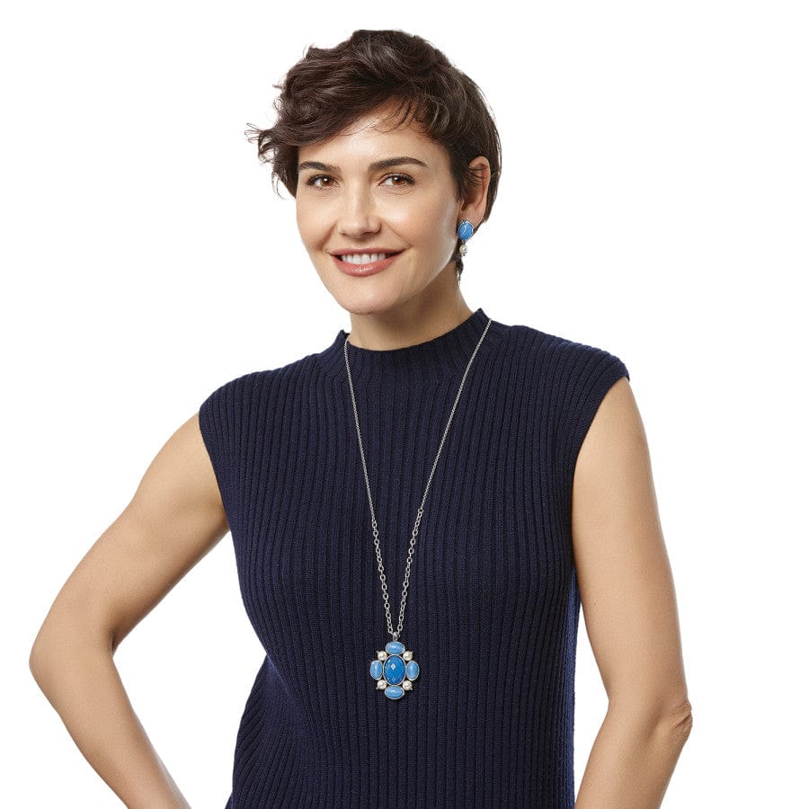 Blue Moon Pendant Long Necklace - Elegant Celestial Jewelry for Women | Perfect for Evening Parties, Date Nights & Boho Fashion