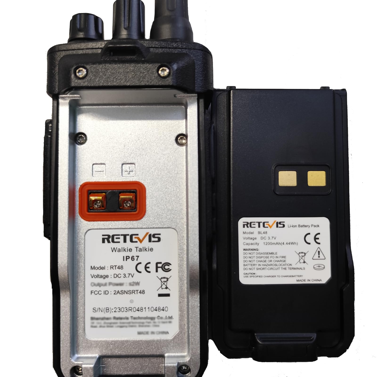 Retevis RT48 IP67 Waterproof Walkie Talkies for Adults - 2 Way Radios with 6 Way Charger, Heavy Duty Two Way Radio with VOX, SOS Alarm & 1200mAh Battery - Ideal for Construction, Manufacturing, Hotels & Schools (6 Pack) - Perfect for Team Communication in Outdoor Work & Emergency Situations