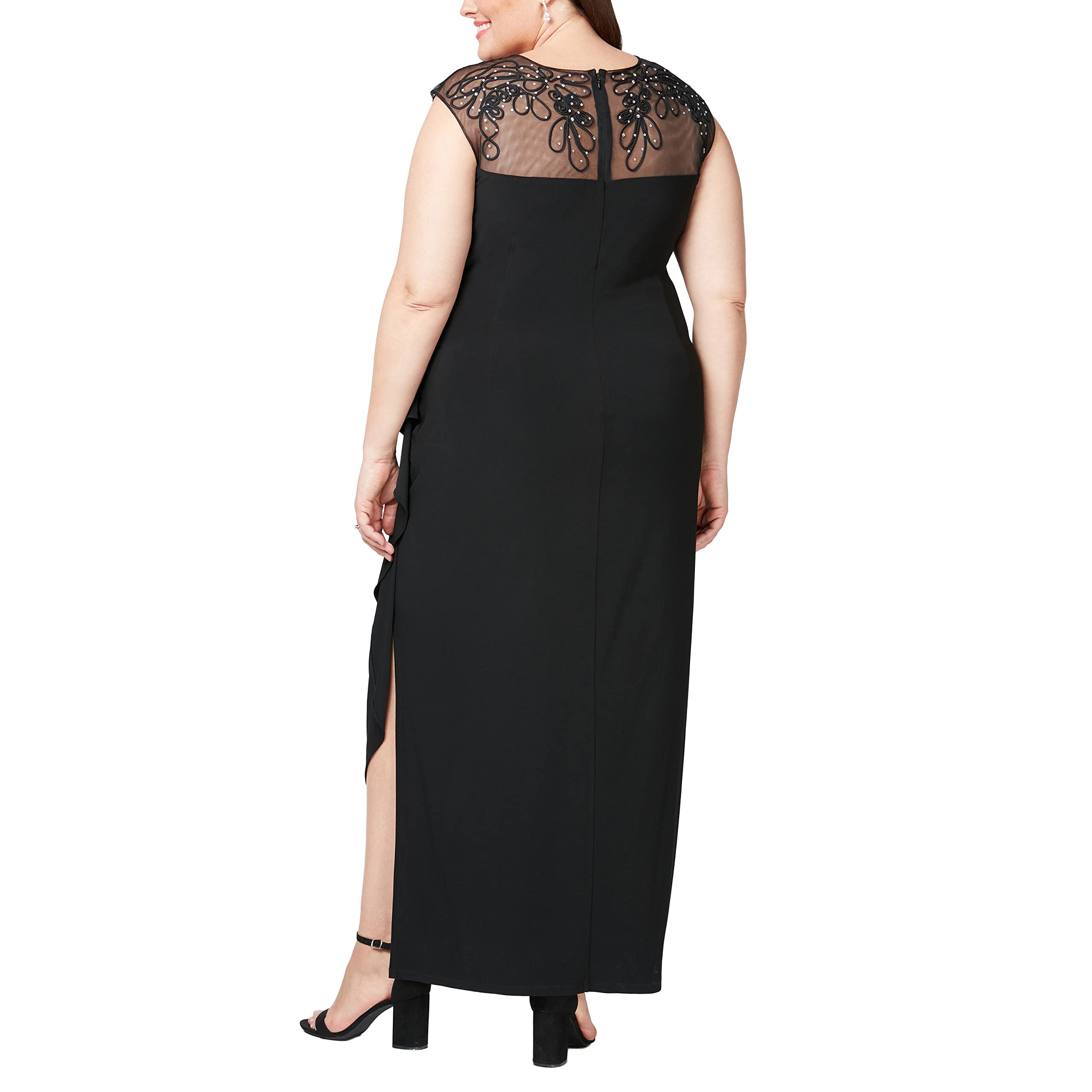 Alex Evenings Plus Size Women's Fit and Flare Embroidered Dress - Elegant Formal Gown for Weddings, Parties & Special Occasions