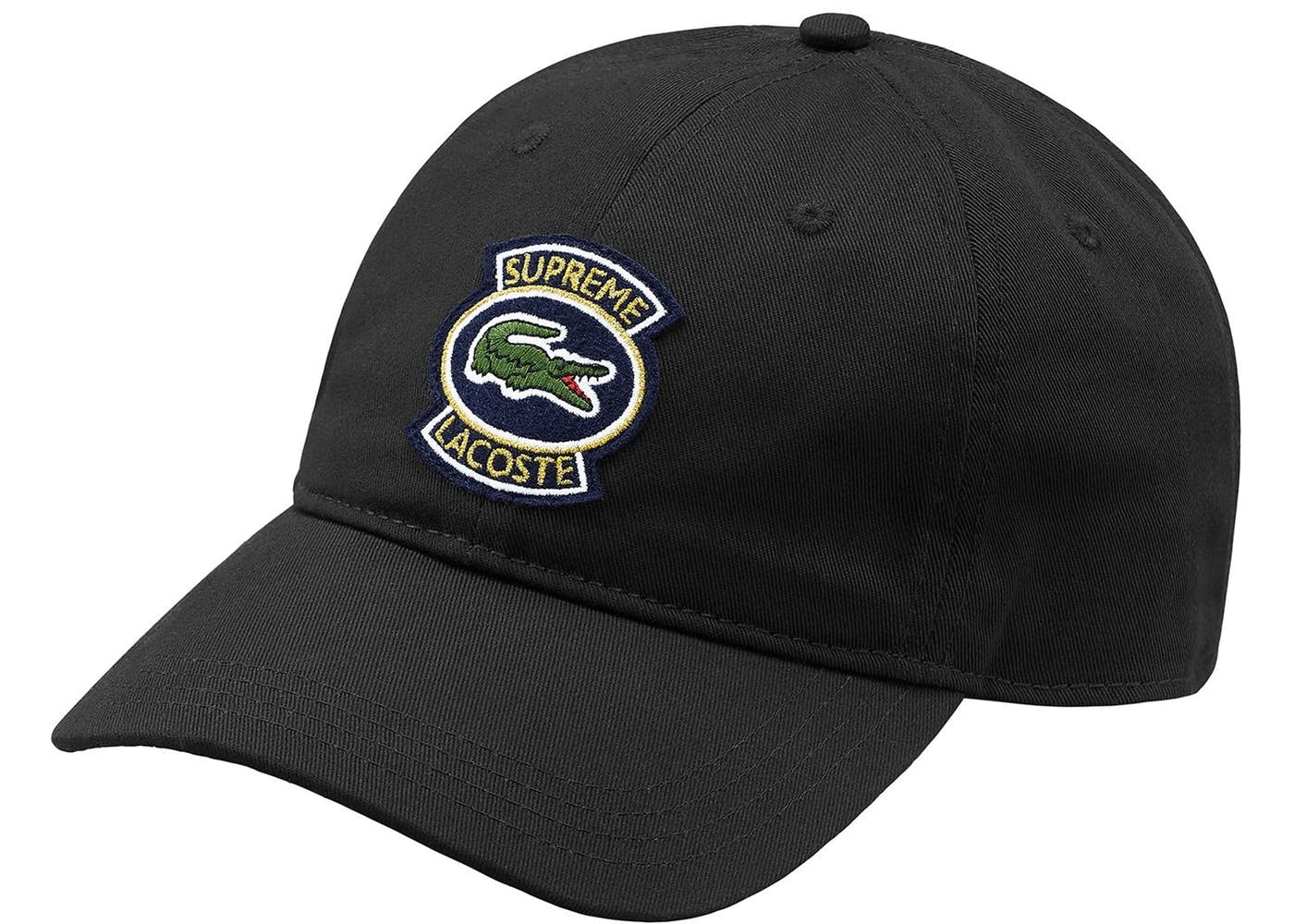 Supreme x Lacoste Twill 6-Panel Black Baseball Cap - Stylish Streetwear Hat for Men & Women | Perfect for Casual Outfits, Sports & Urban Fashion