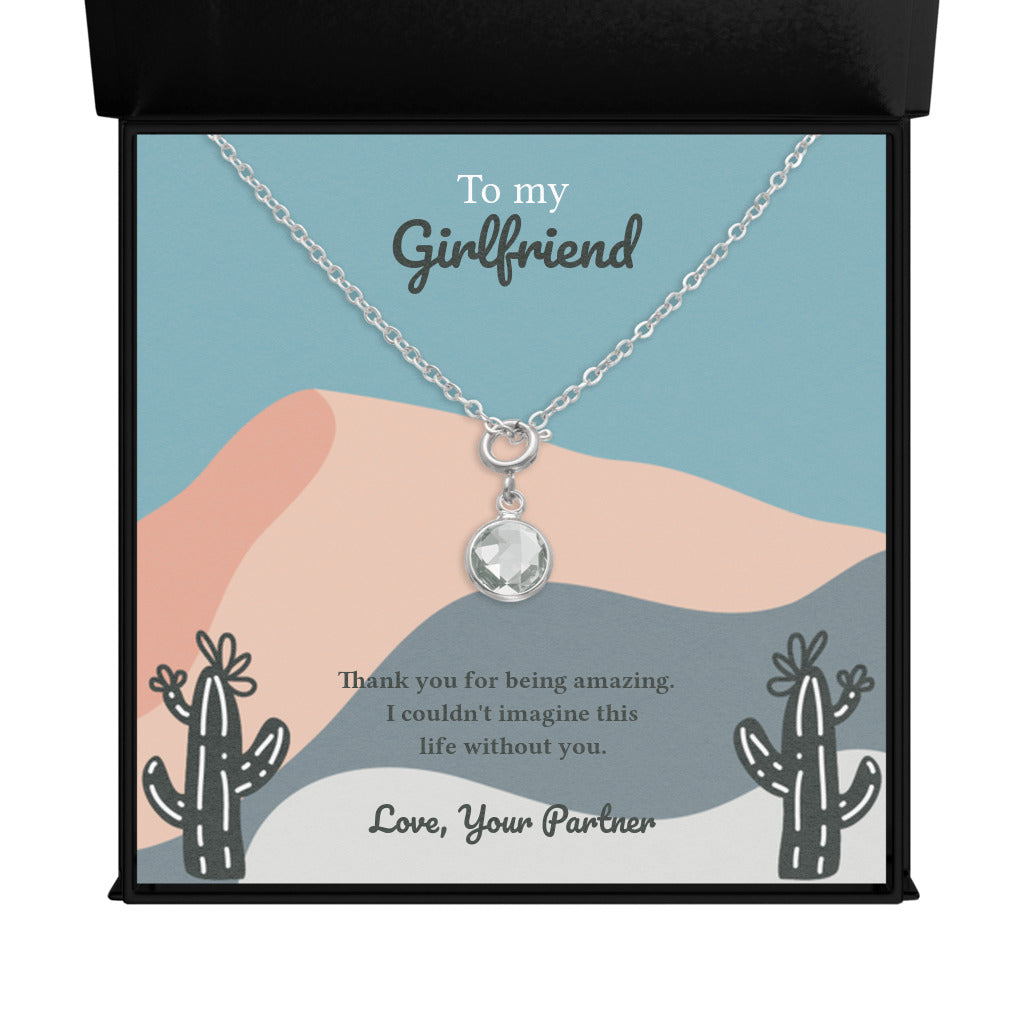 Birthstone Necklace for Women - Personalized Anniversary & Birthday Gift for Girlfriend - Perfect for Valentine's Day, Mother's Day & Special Occasions