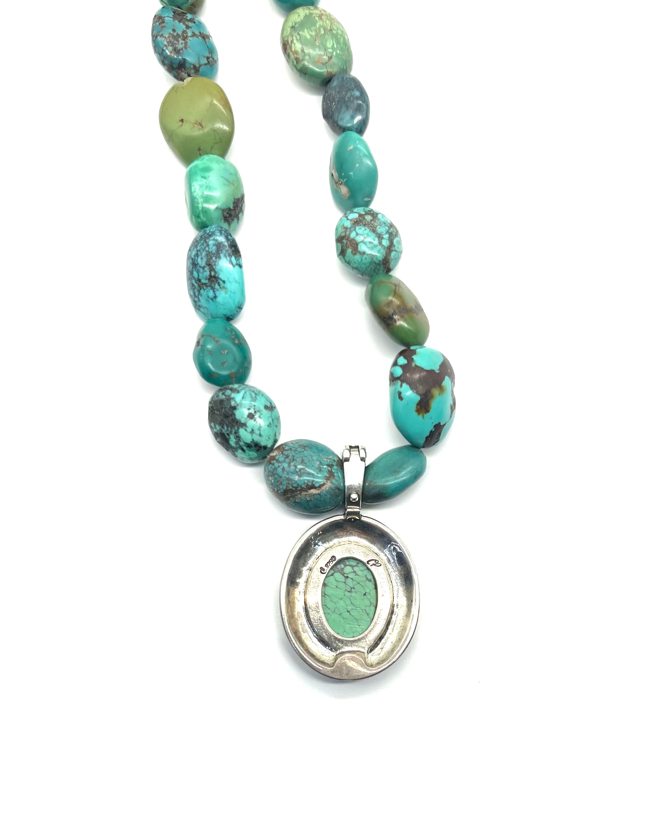 Turquoise Bead Necklace with Removable Pendant - Boho Chic Jewelry for Women | Handmade Statement Necklace for Casual Wear, Parties & Gifts