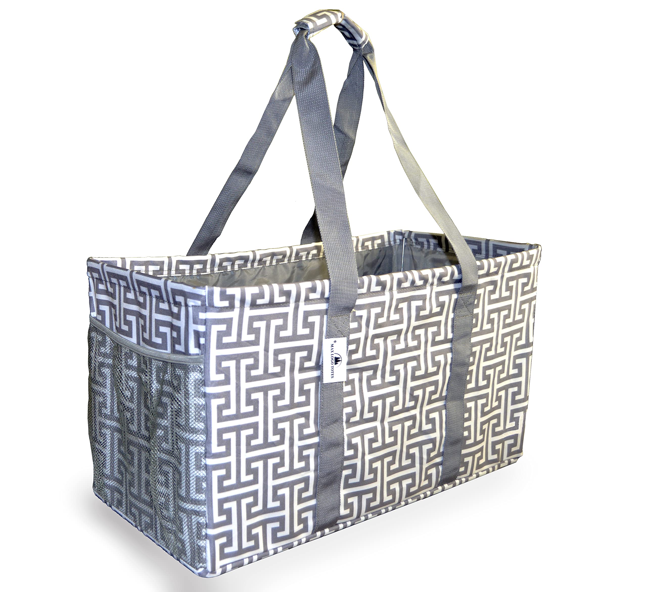 Extra Large Reusable Canvas Tote Bag - Oversized Collapsible Grocery Shopping Bag with 13
