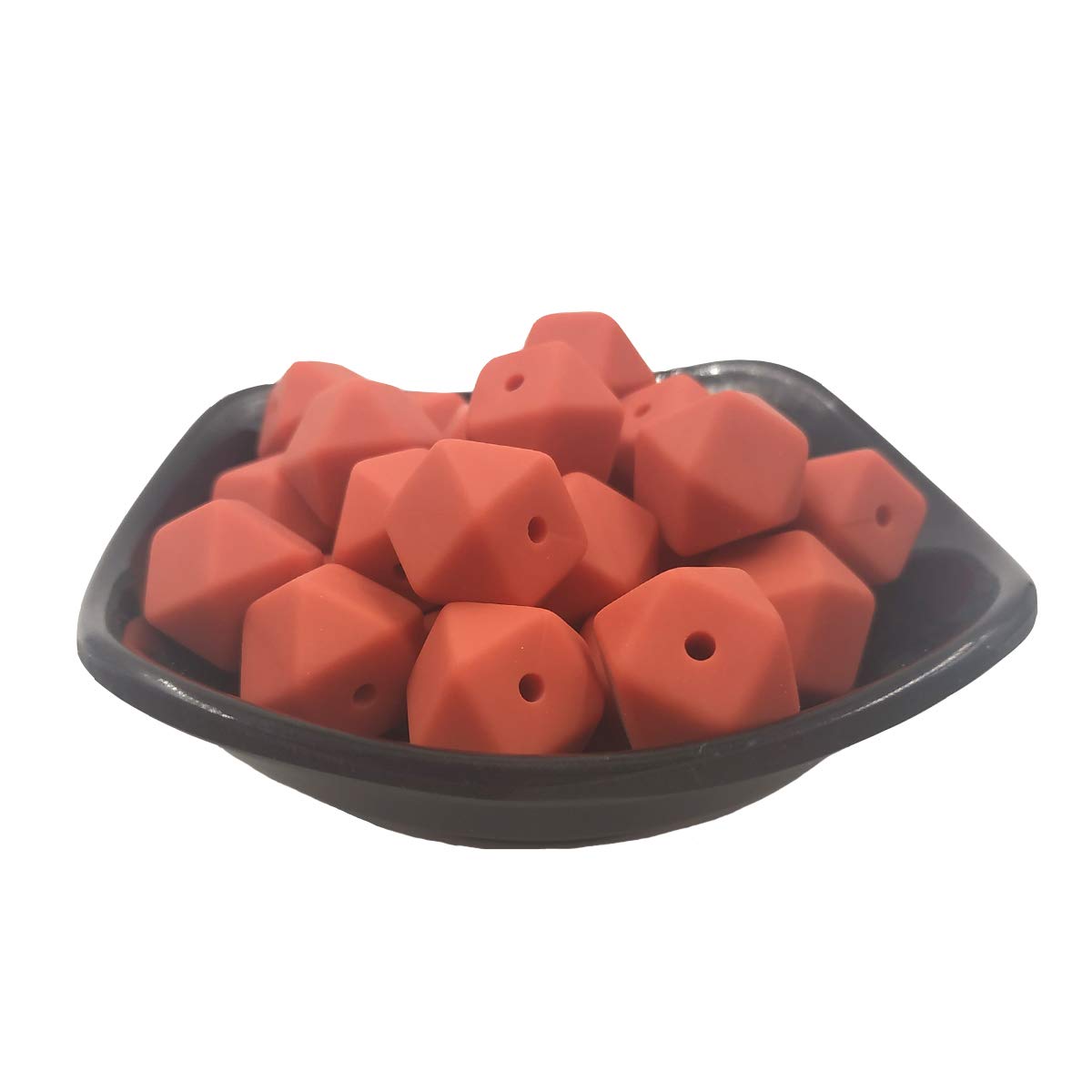 14mm Hexagonal Silicone Beads - 50pcs for DIY Jewelry & Keychains