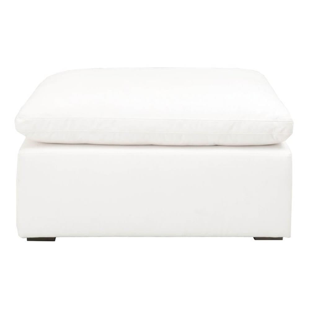 Star International White Fabric Modular Ottoman with Stitch & Hand Sky Design - Perfect for Living Room, Bedroom, or Home Office Seating & Storage
