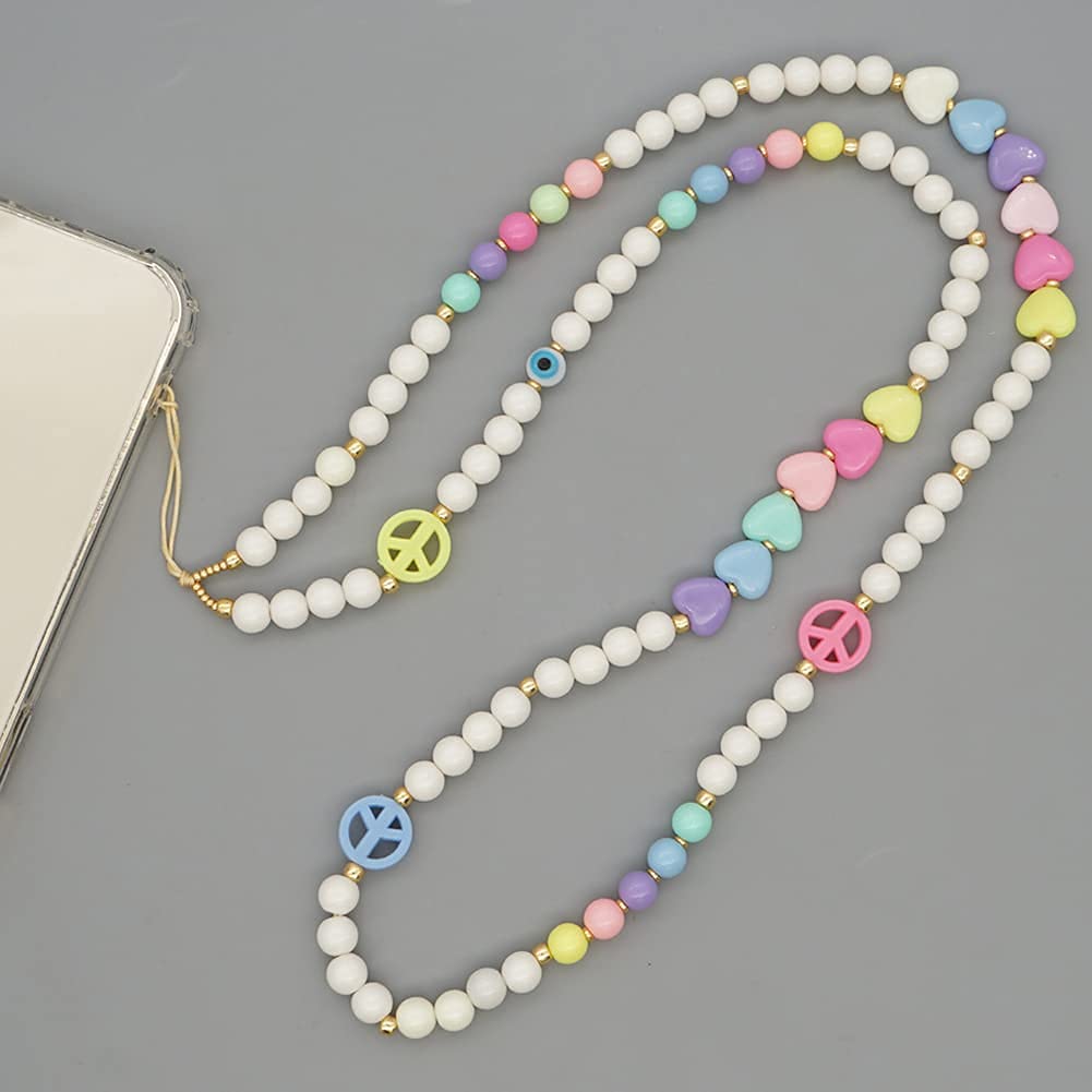Colorful Beaded Phone Lanyard - Anti-Lost Wrist Strap for Smartphones