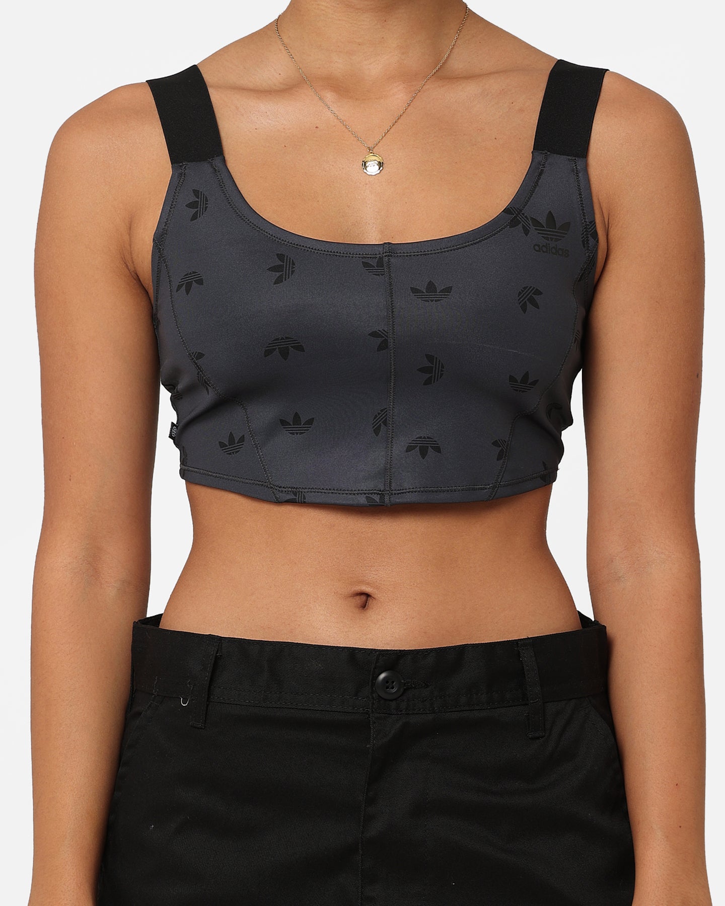 Adidas Women's Corset Sports Bra - Supportive Workout Top for Running & Gym - Night Grey - Perfect for High-Impact Training & Active Lifestyle