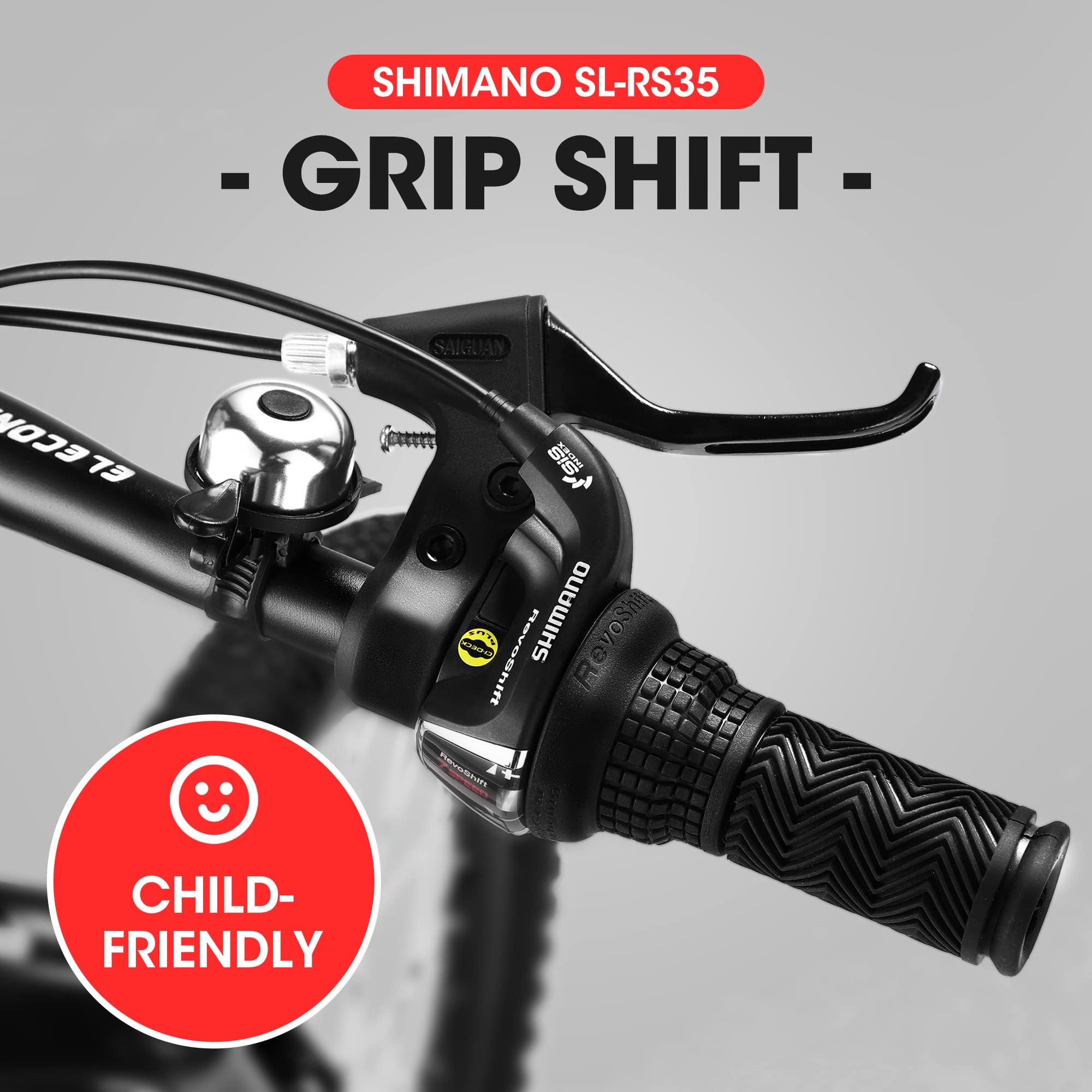 20 Inch Kids' Mountain Bike for Ages 6-12 | 7-Speed Bicycle for Boys & Girls | Perfect Birthday Gift | Durable for Outdoor, City & Snow Cycling | Ideal for Commuting, Exercise & Family Adventures