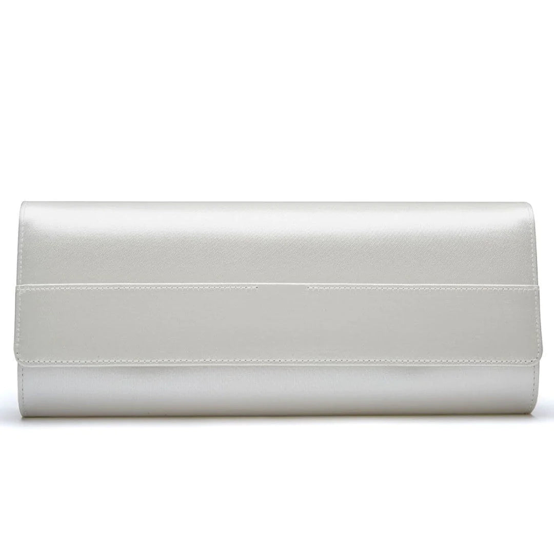 Rainbow Club Ivory Satin Bridal Clutch Bag Greta - Elegant Wedding Purse for Bride, Bridesmaids & Special Occasions | Perfect for Ceremony, Reception & Formal Events