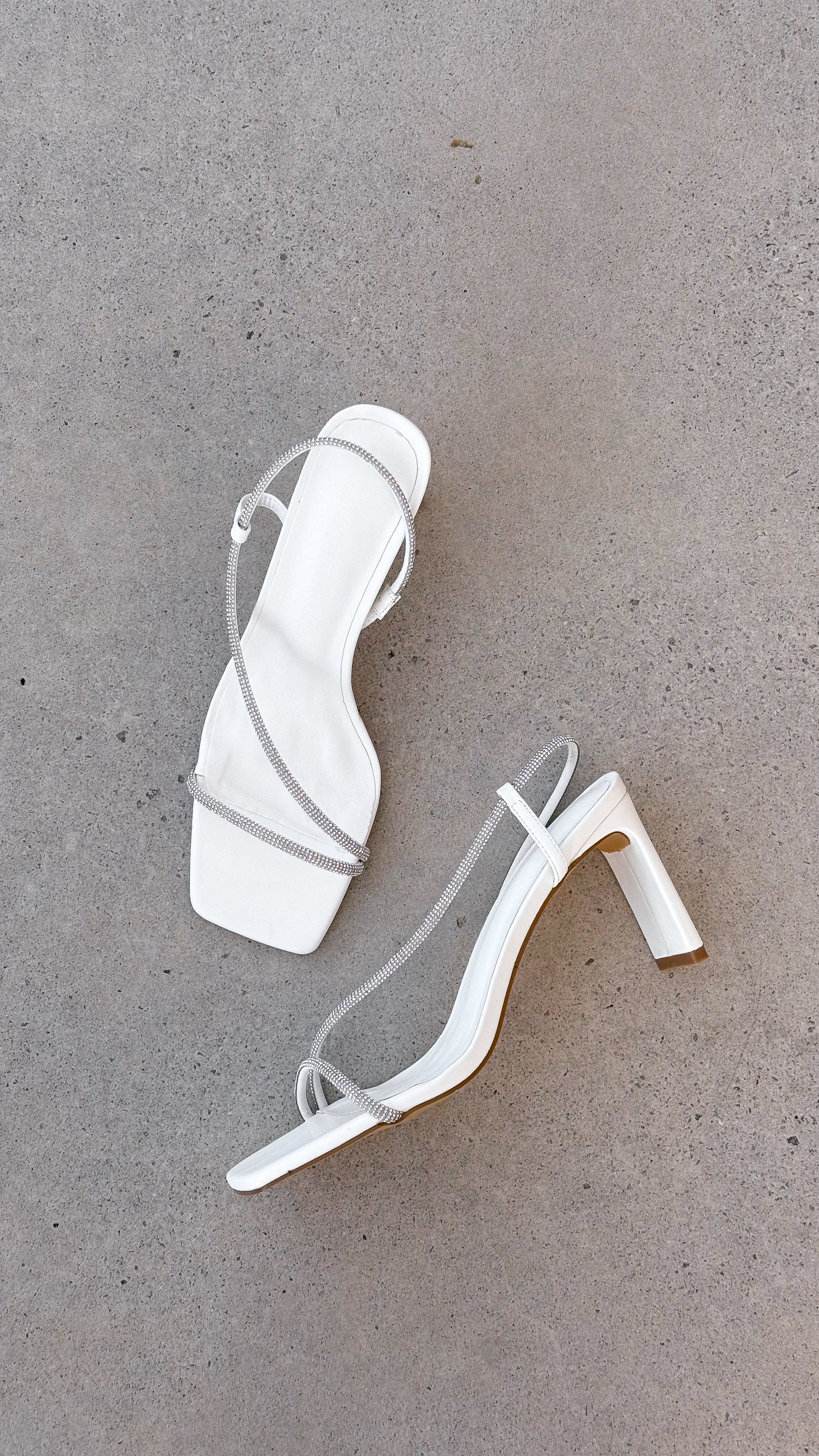 Kaye Heels Women's White Diamante Stiletto Pumps - Elegant High Heels for Parties, Weddings & Special Occasions