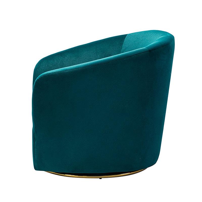 Emanuela Velvet Swivel Barrel Armchair - Modern Accent Chair for Living Room, Bedroom & Office - 360° Rotating Comfortable Lounge Chair with Soft Upholstery - Perfect for Reading, Relaxing & Home Decor