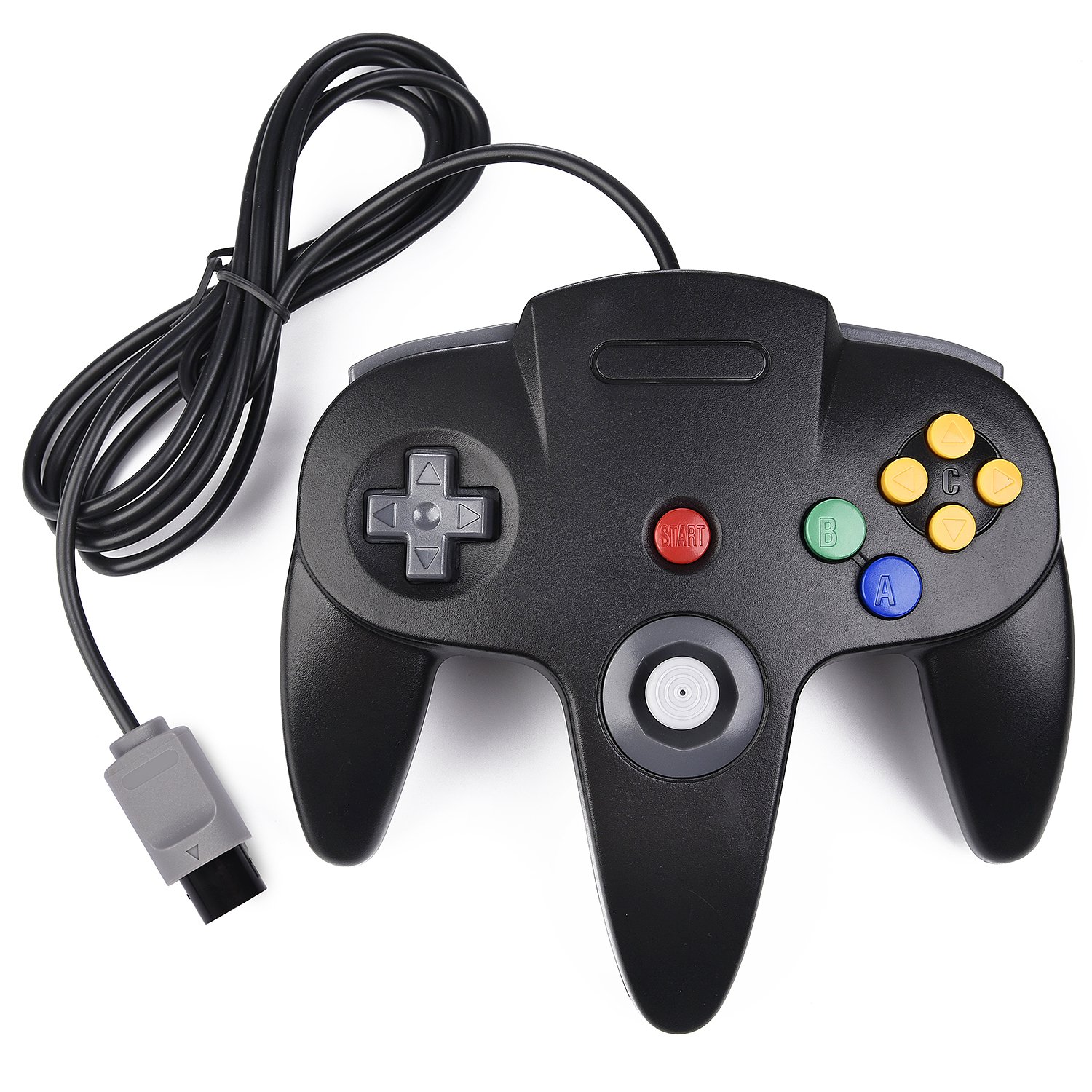 KIWITATA 2 Pack Classic N64 Controller - Wired Retro Game Controller for Nintendo 64 Console (Red & Black) - Perfect for Mario Kart 64, Super Smash Bros & GoldenEye 007 Gaming Sessions