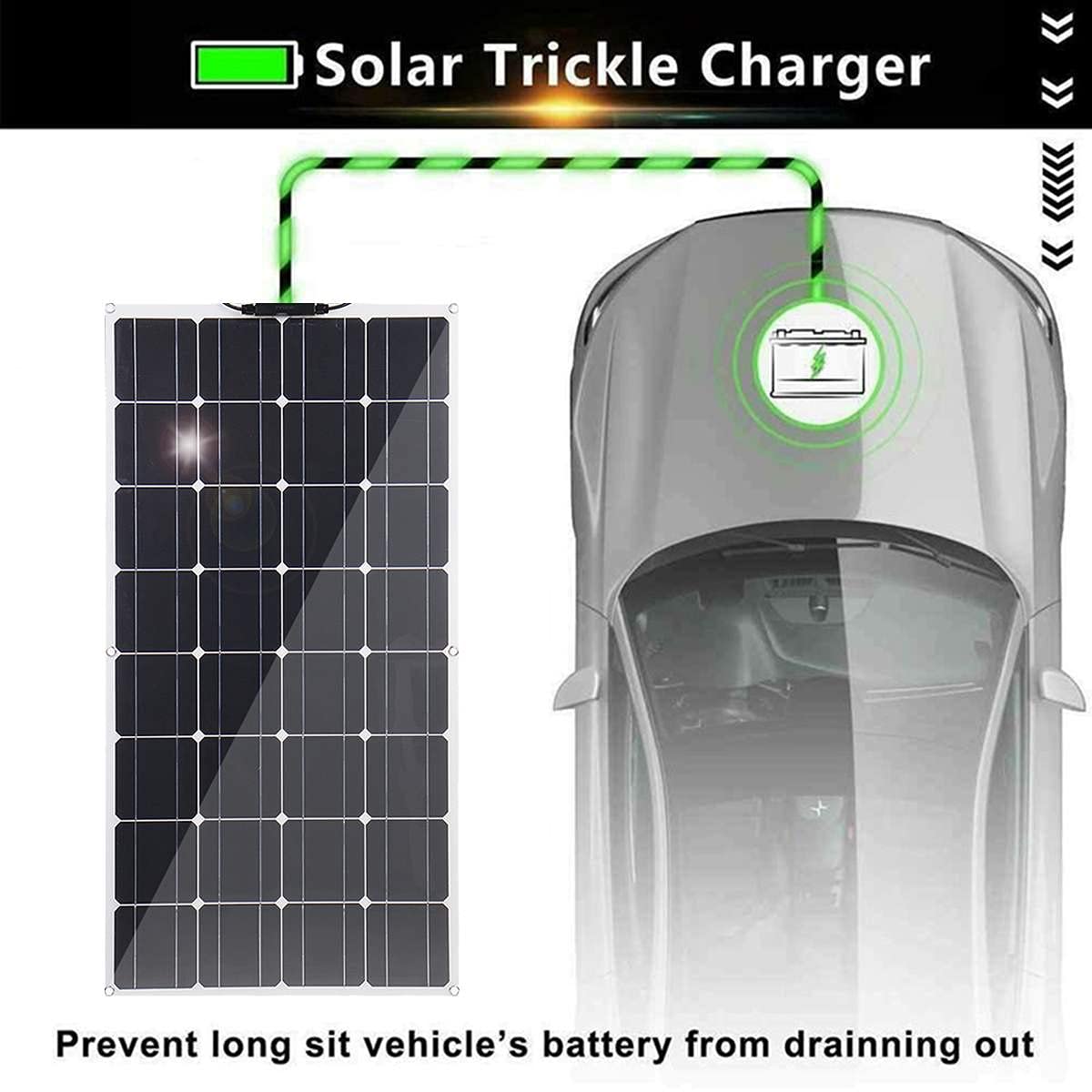 800W 400W 18V 105Cm Flexible Solar Panel Kit - Portable RV Camping Solar Charger for Car Battery, Rechargeable Power System - Perfect for Off-Grid Living, Road Trips & Emergency Power Backup