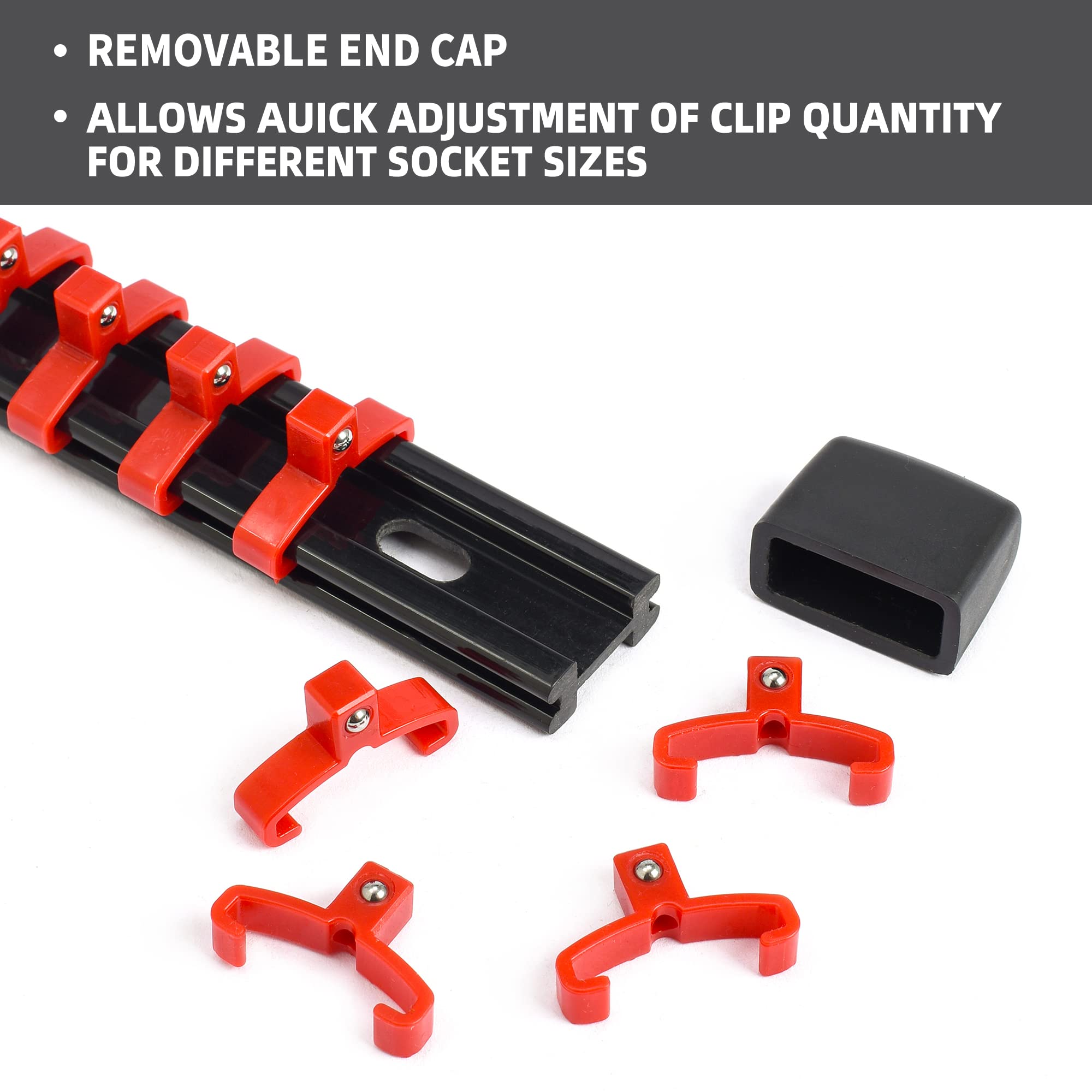 Premium 9-Piece Socket Organizer Set - ABS Plastic Tool Holder with 1/4