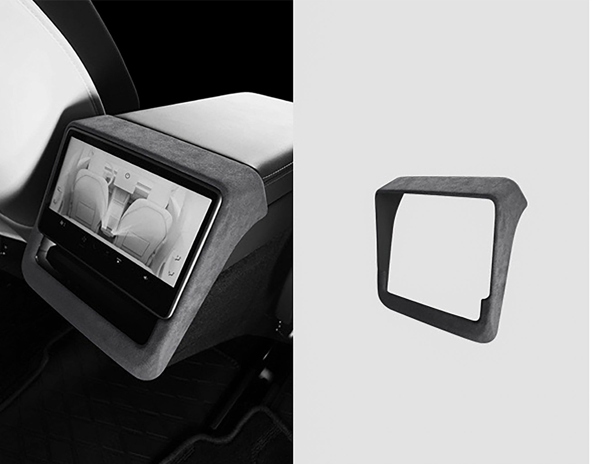 Tesla Alcantara Rear Screen Trim Cover for 2024+ Model 3 Highland & 2025+ Model Y Juniper - Premium Interior Protection for Enhanced Driving Comfort
