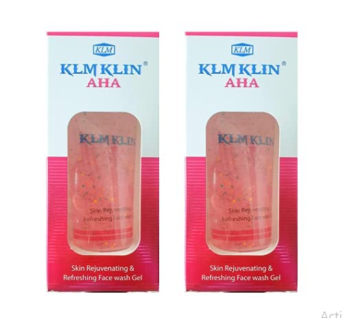 KLM KLIN AHA Face Wash 100ml (Pack of 2) - Exfoliating Cleanser for Acne & Blackheads - Gentle Daily Facial Cleanser for Oily & Sensitive Skin - Perfect for Morning & Night Skincare Routine
