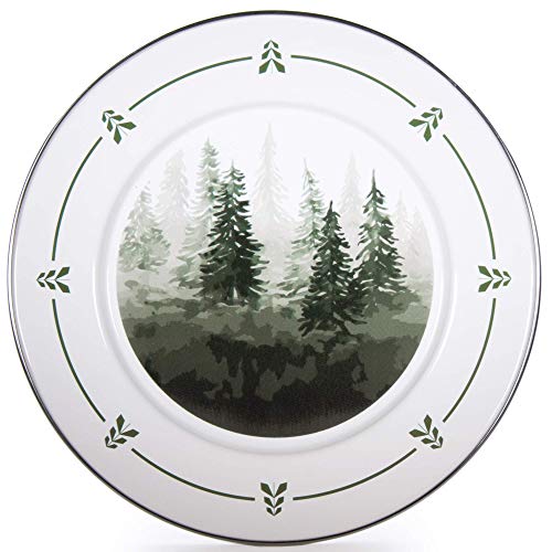 Forest Glen Enamelware Dinner Plates - Set of 4 (10.5 Inch) - Durable & Stylish for Outdoor Picnics, Camping & Rustic Home Dining