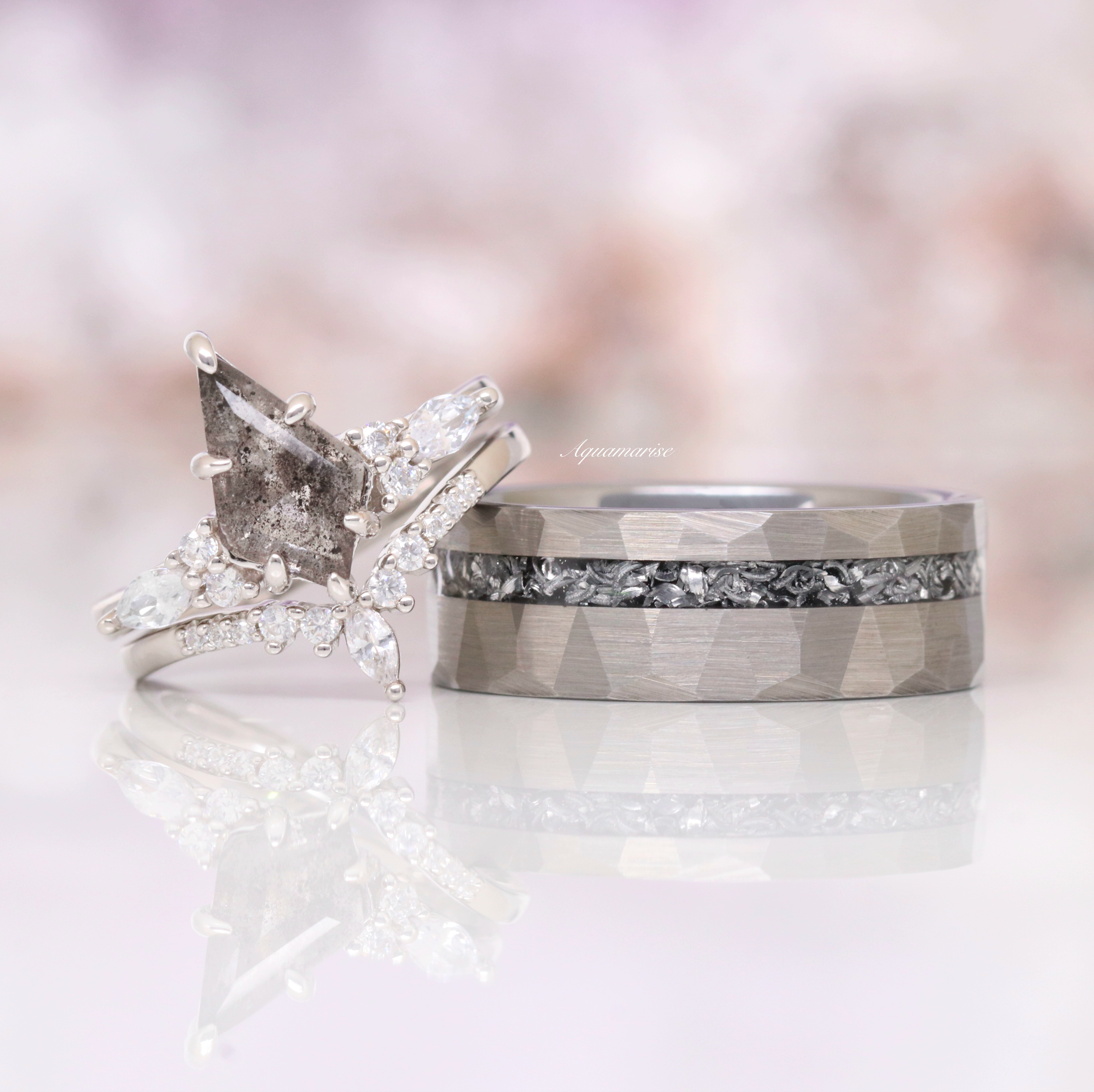 8MM Tungsten Wedding Band for Men - Durable Galaxy Meteorite Design Ring - Perfect for Engagement, Anniversary & Special Occasions