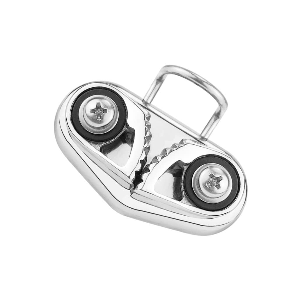 Stainless Steel 316 Cam Cleat with Wire Leading Ring - Heavy Duty Marine Hardware for Sailboats, Kayaks, Canoes & Dinghies | Durable Boat Accessories for Sailing, Kayaking & Water Sports