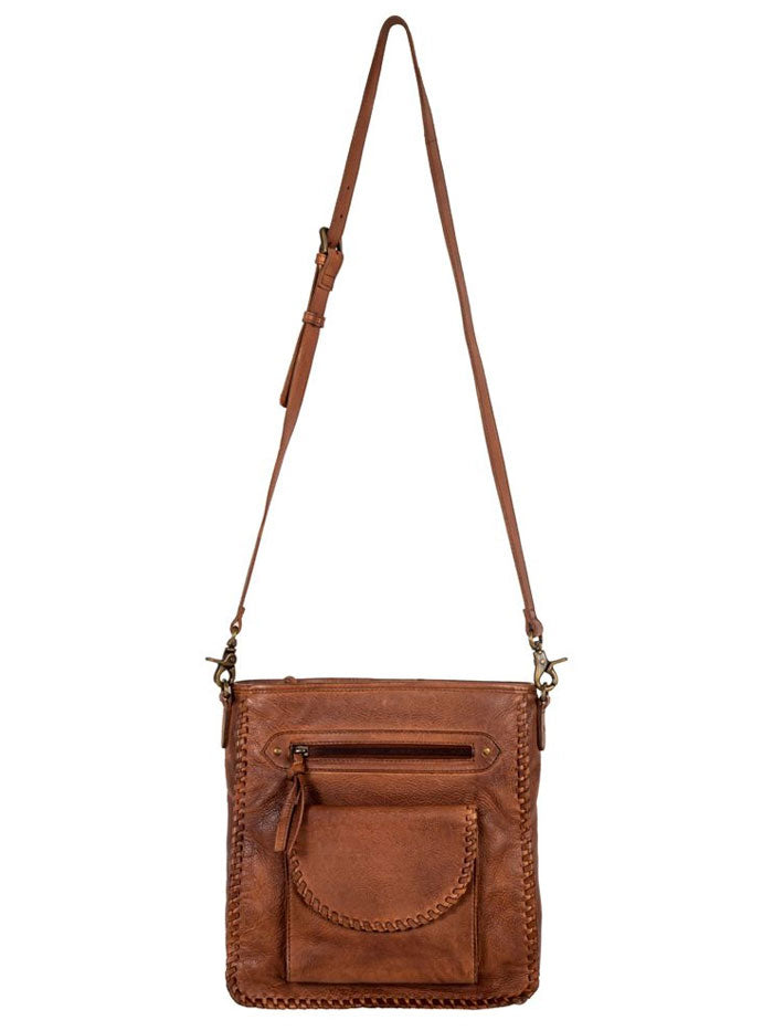 Myra Bag S 8135 Women's Santa Clara Canyon Stitched Leather Handbag in Brown - Perfect for Work, Travel & Everyday Use
