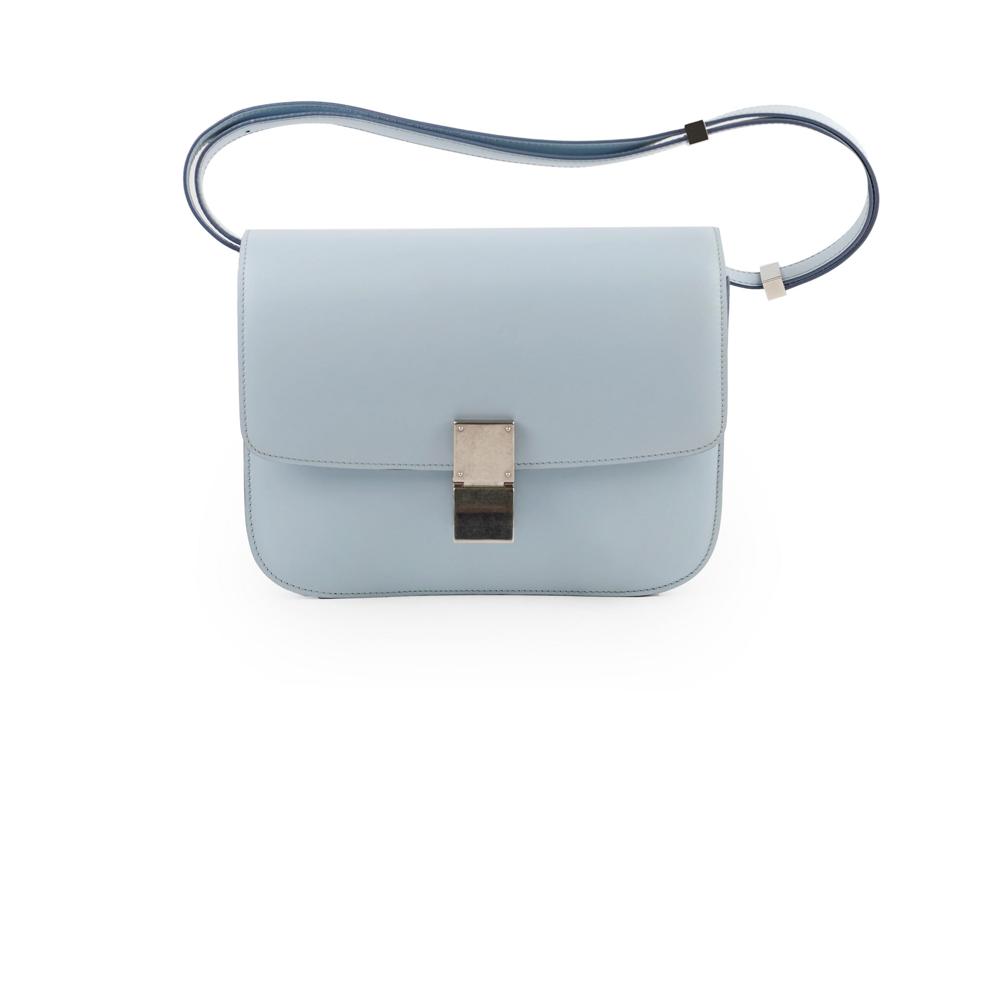 Celine Box Shoulder Bag Light Blue | Genuine Leather Crossbody Purse for Women | Perfect for Work, Travel & Evening Events