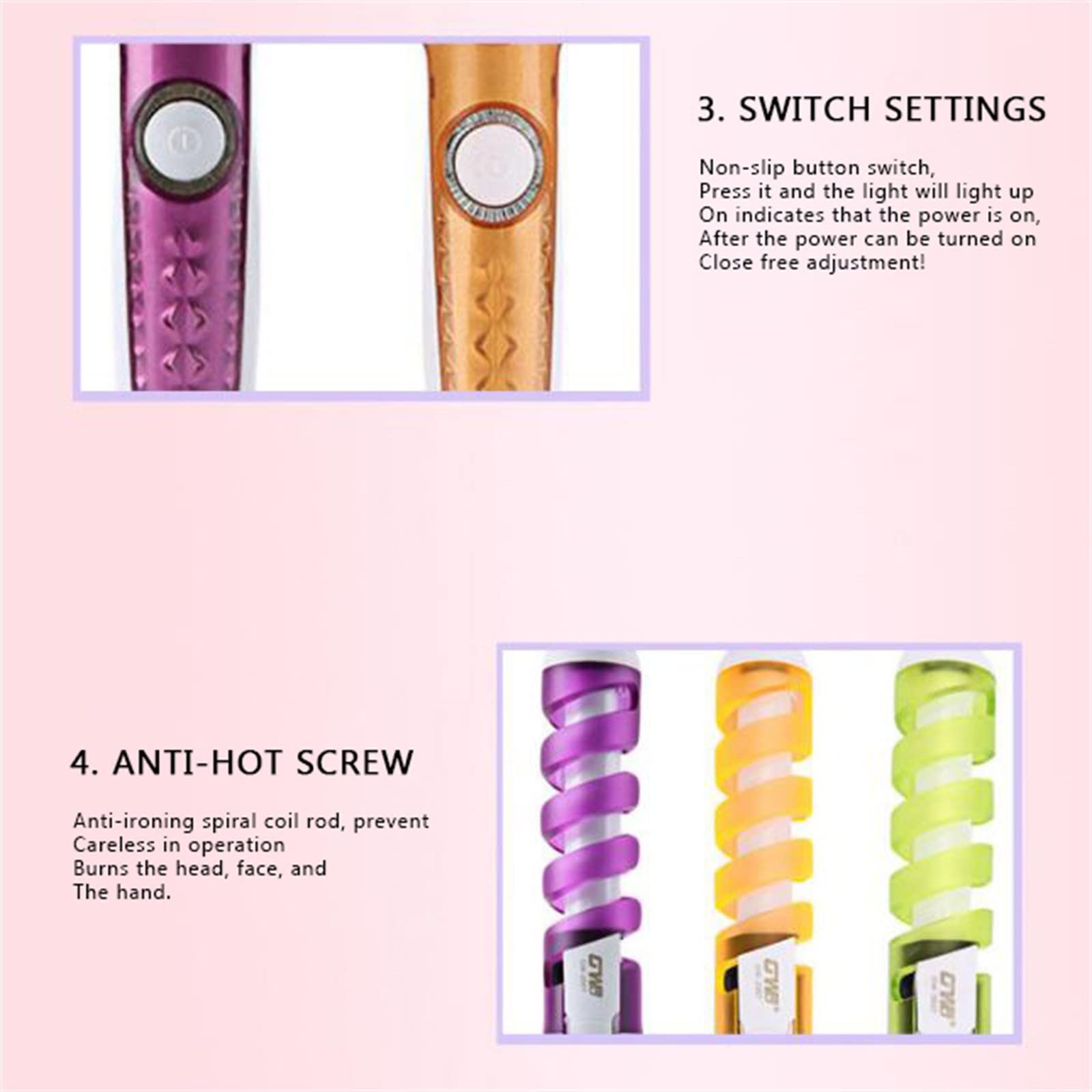 Professional Electric Hair Straightening Comb & Curling Iron - Portable Ceramic Curling Wand for Salon-Quality Spiral Curls at Home | Perfect for Styling, Travel & Everyday Use